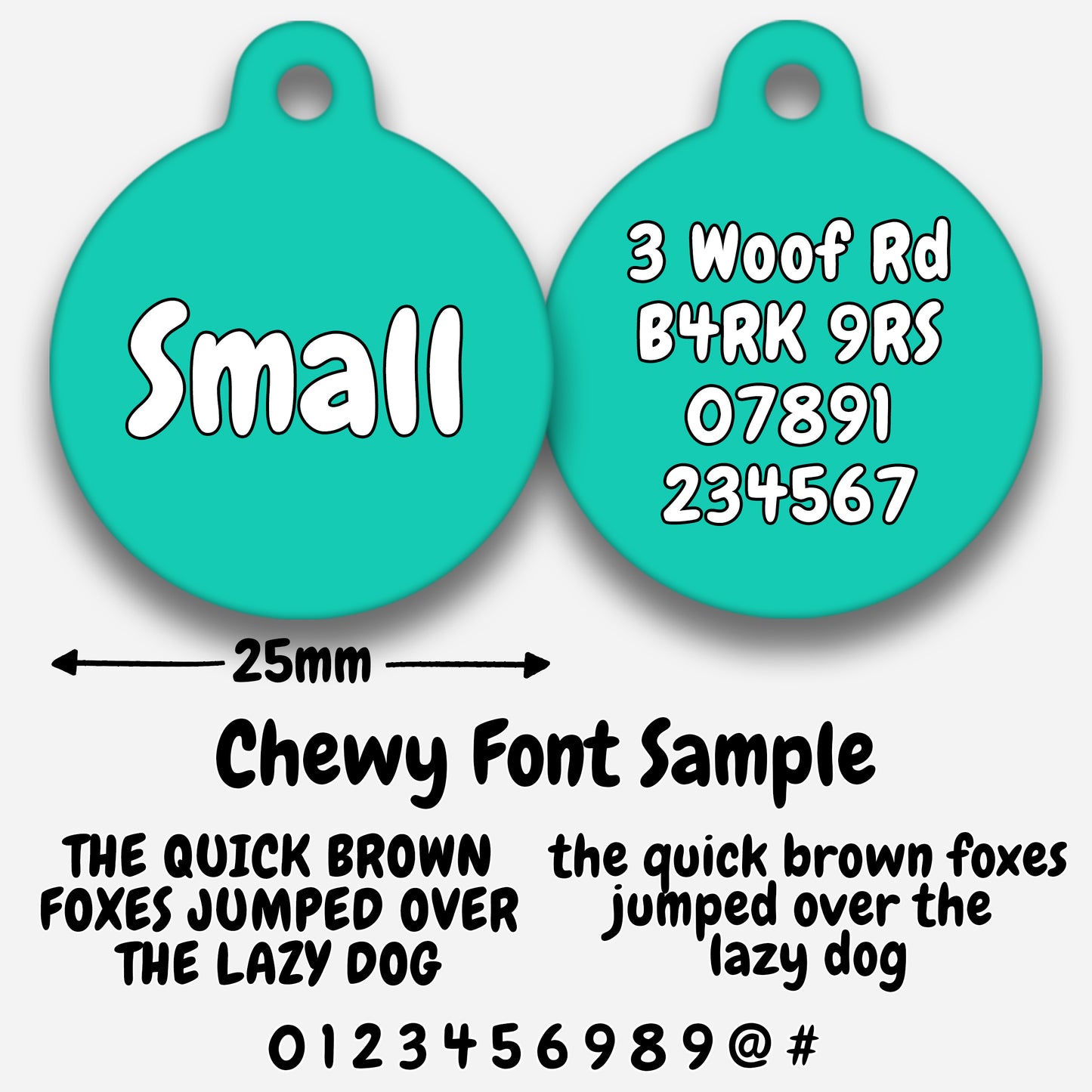 Turquoise - Pet ID Tag