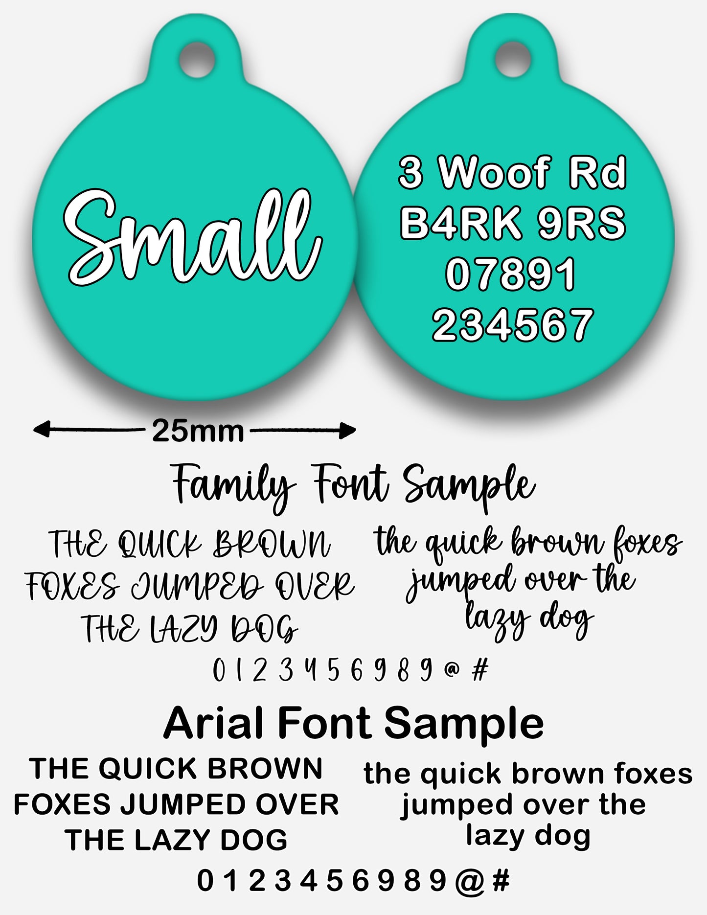 Turquoise - Pet ID Tag