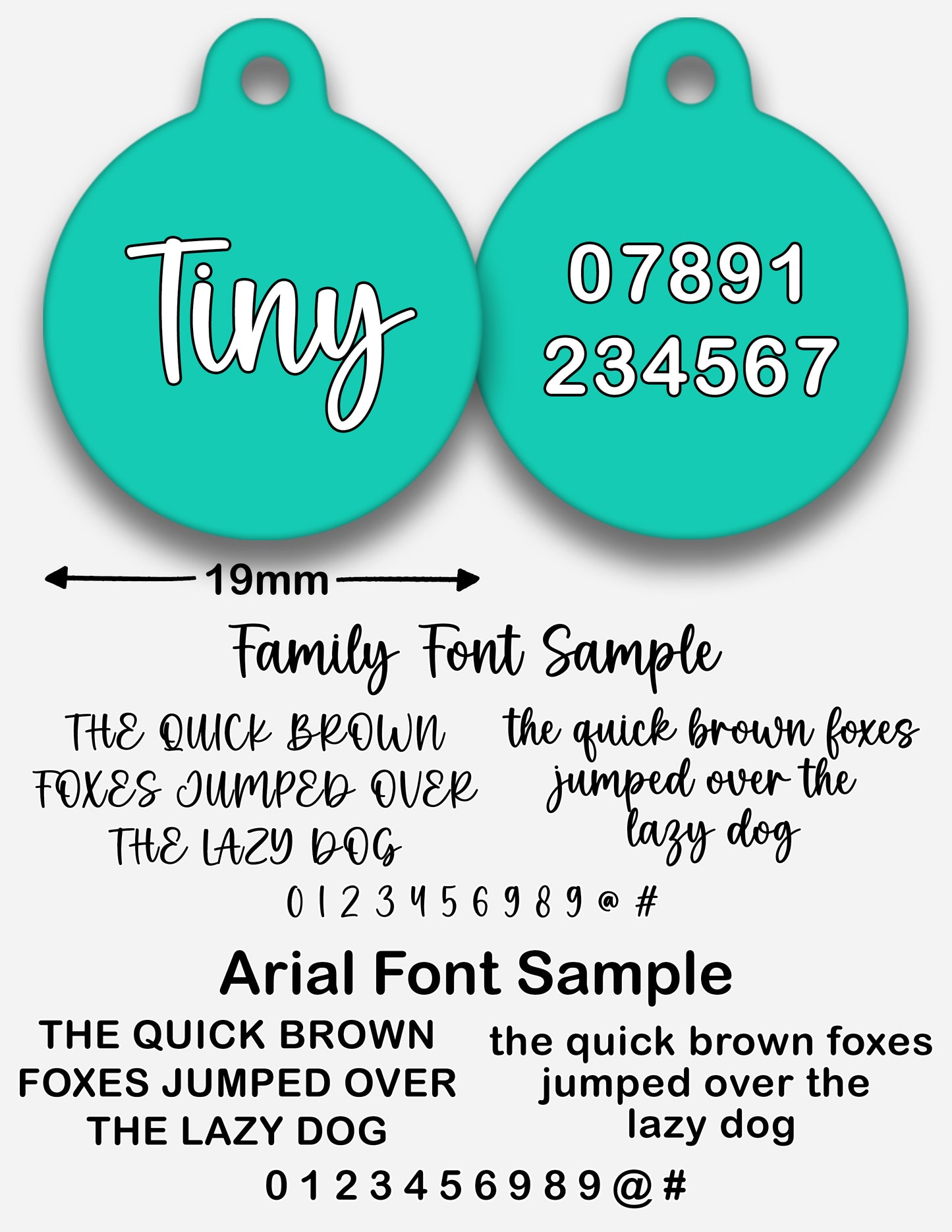 Turquoise - Pet ID Tag