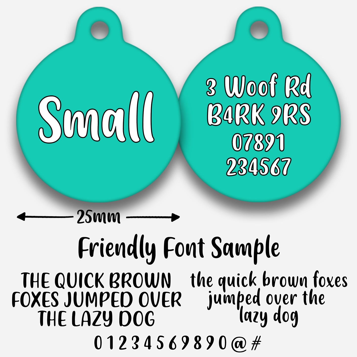 Turquoise - Pet ID Tag