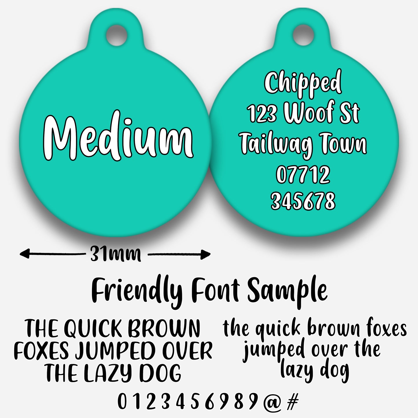 Turquoise - Pet ID Tag