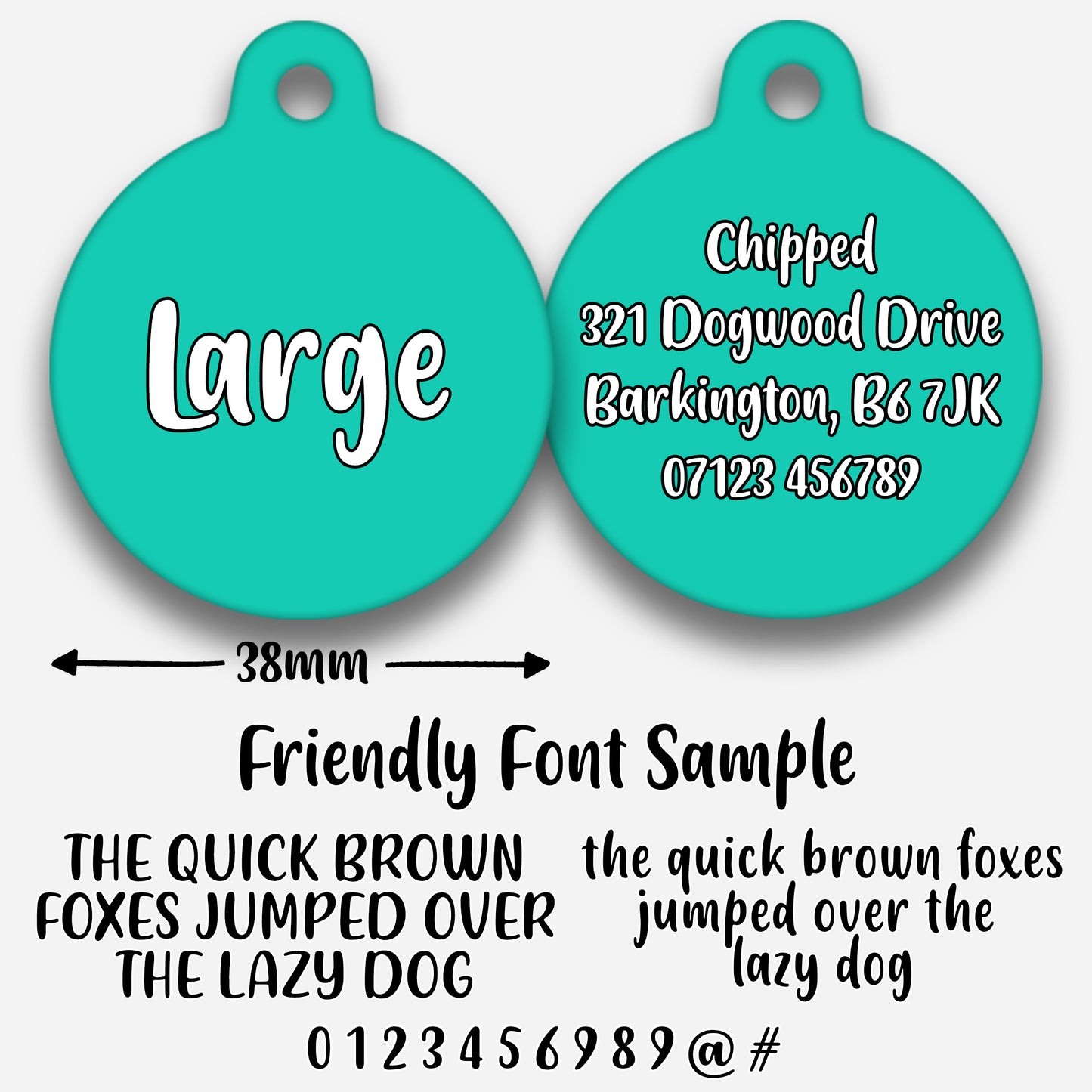 Turquoise - Pet ID Tag