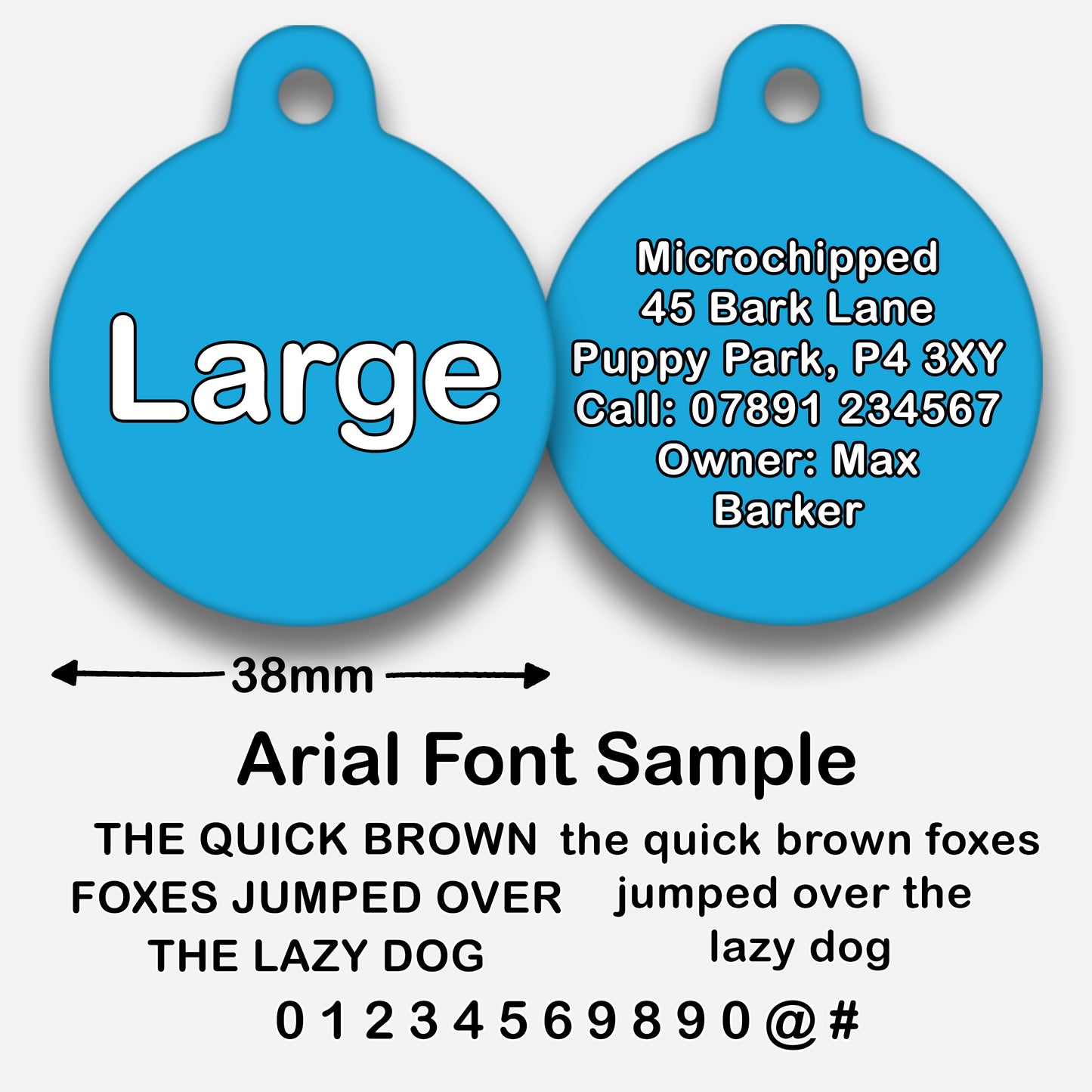 Blue Plain Colour - Pet ID Tag