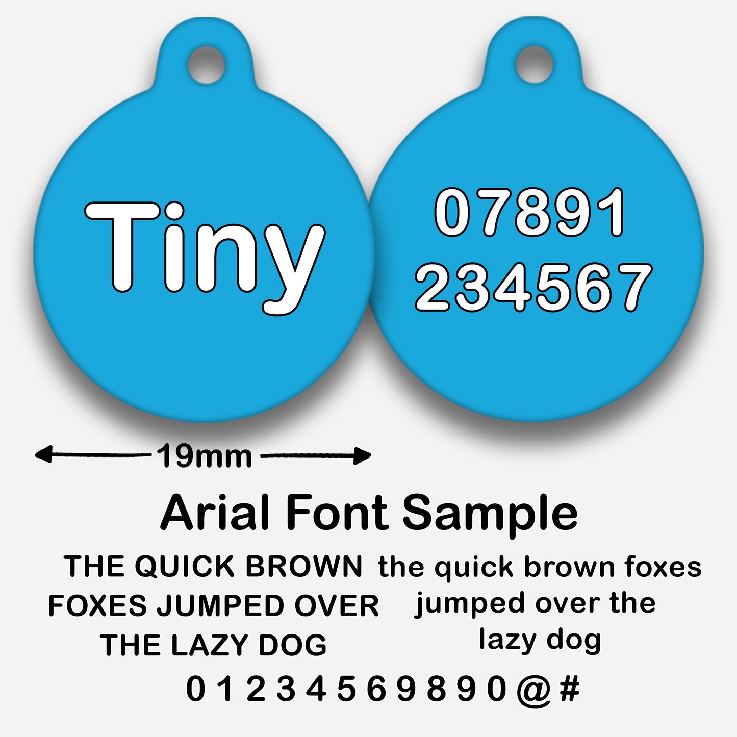 Blue Plain Colour - Pet ID Tag