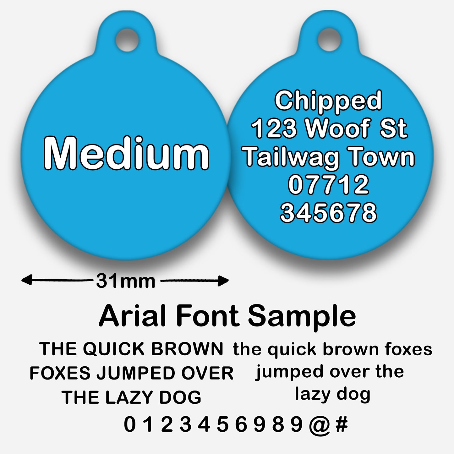 Blue Plain Colour - Pet ID Tag