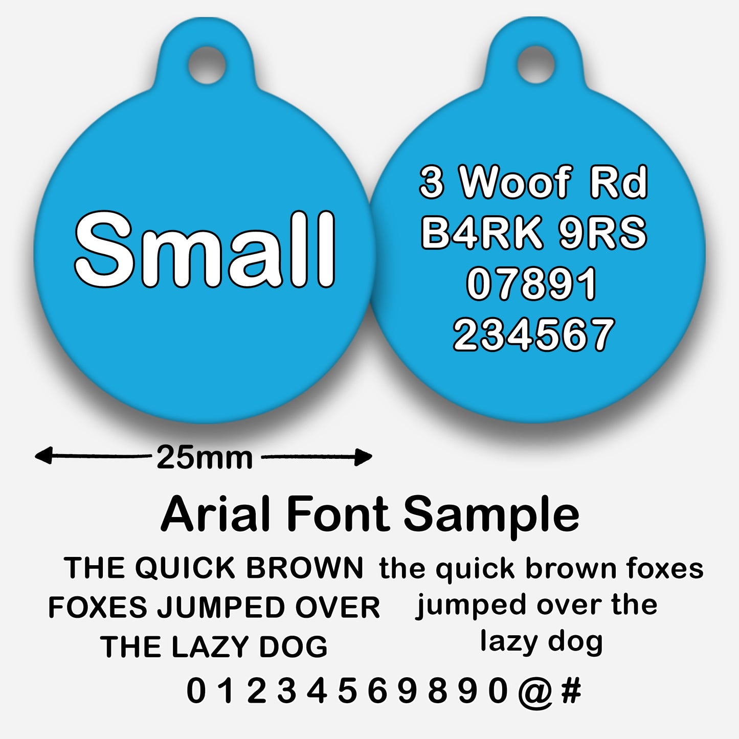 Blue Plain Colour - Pet ID Tag