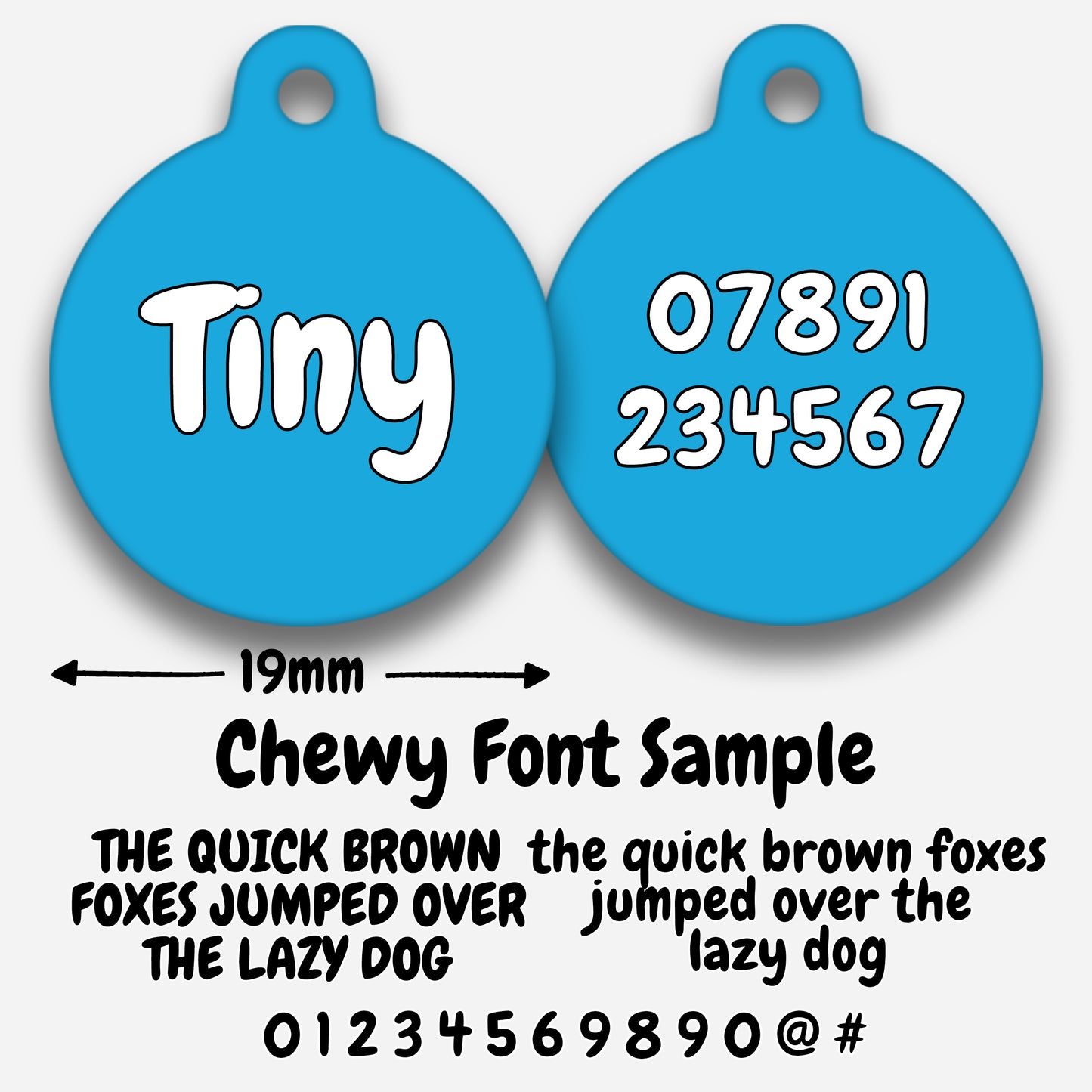 Blue Plain Colour - Pet ID Tag