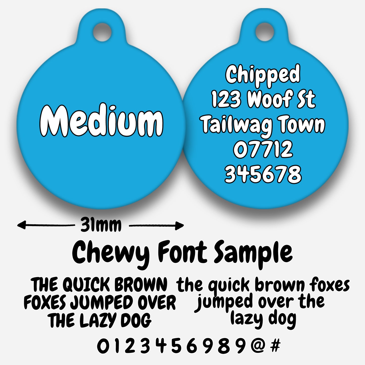 Blue Plain Colour - Pet ID Tag