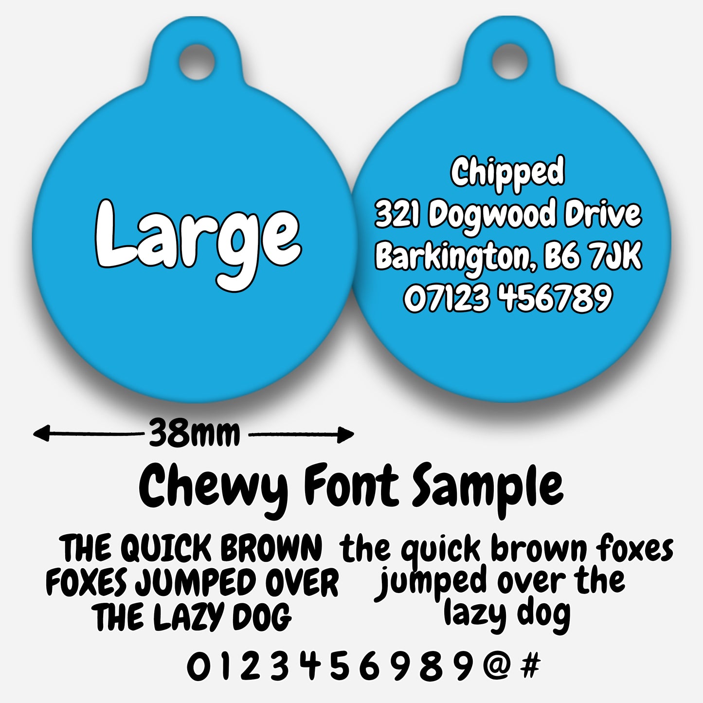 Blue Plain Colour - Pet ID Tag