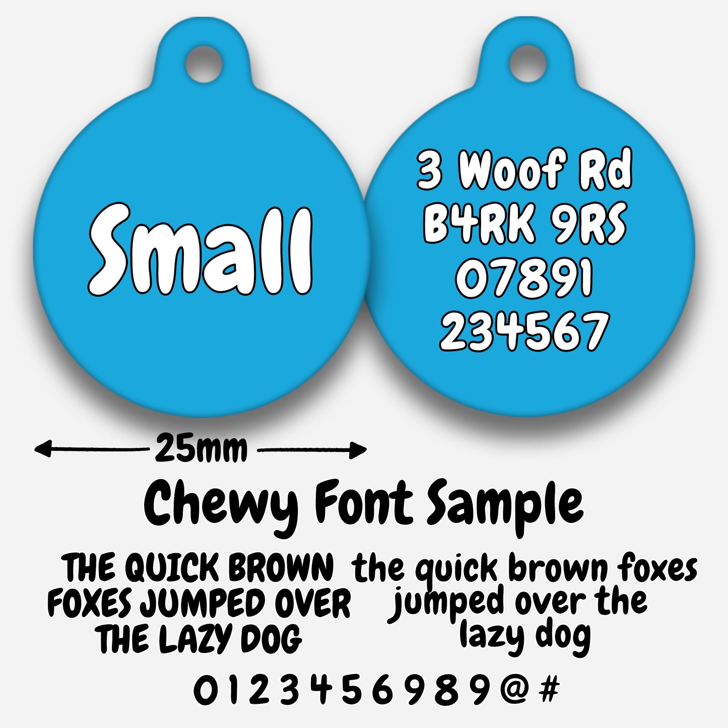 Blue Plain Colour - Pet ID Tag