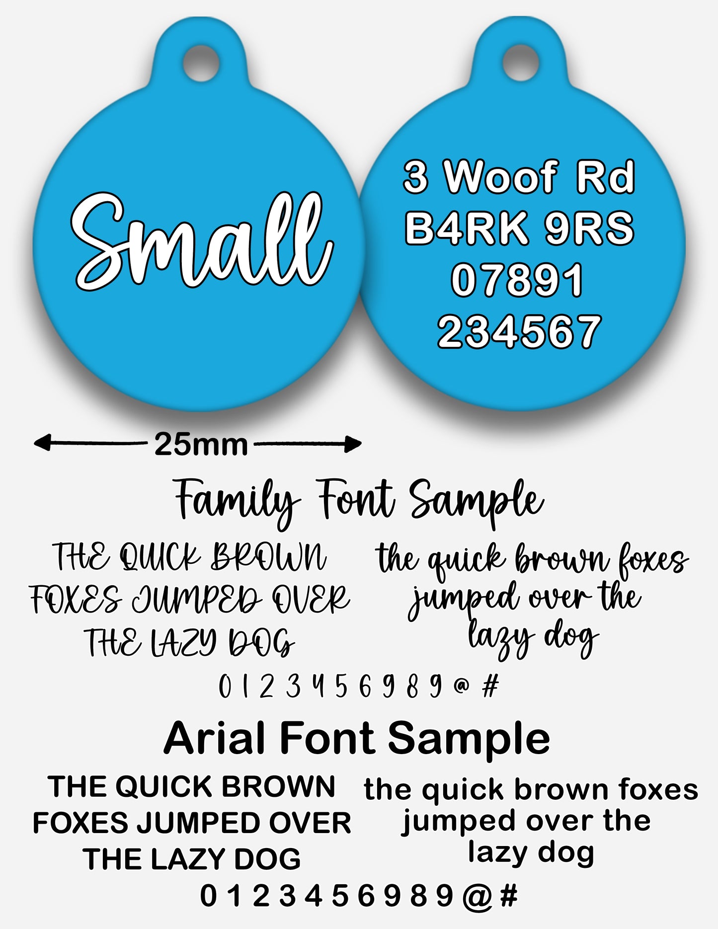 Blue Plain Colour - Pet ID Tag