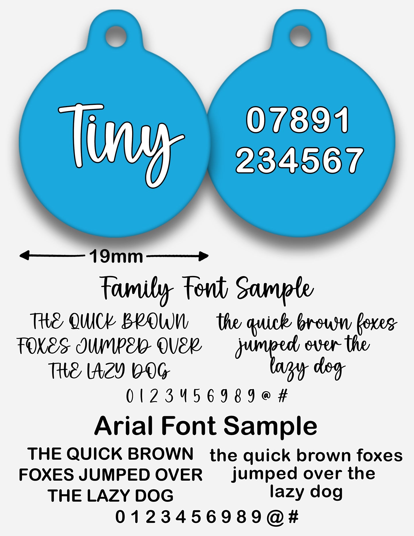 Blue Plain Colour - Pet ID Tag