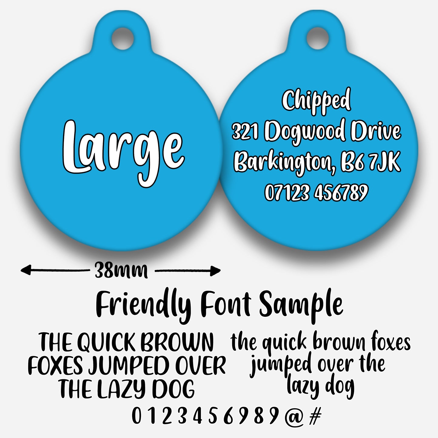 Blue Plain Colour - Pet ID Tag