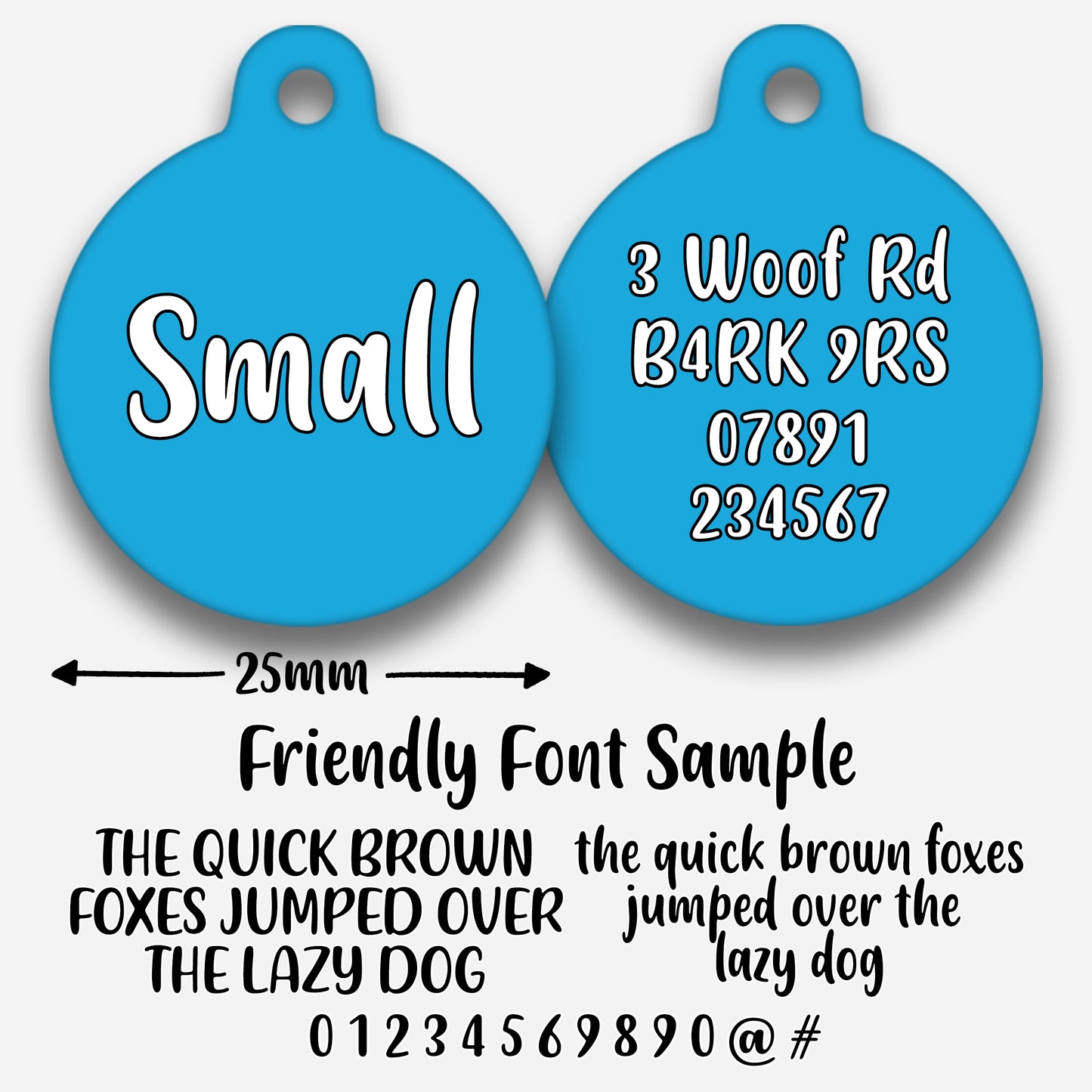 Blue Plain Colour - Pet ID Tag