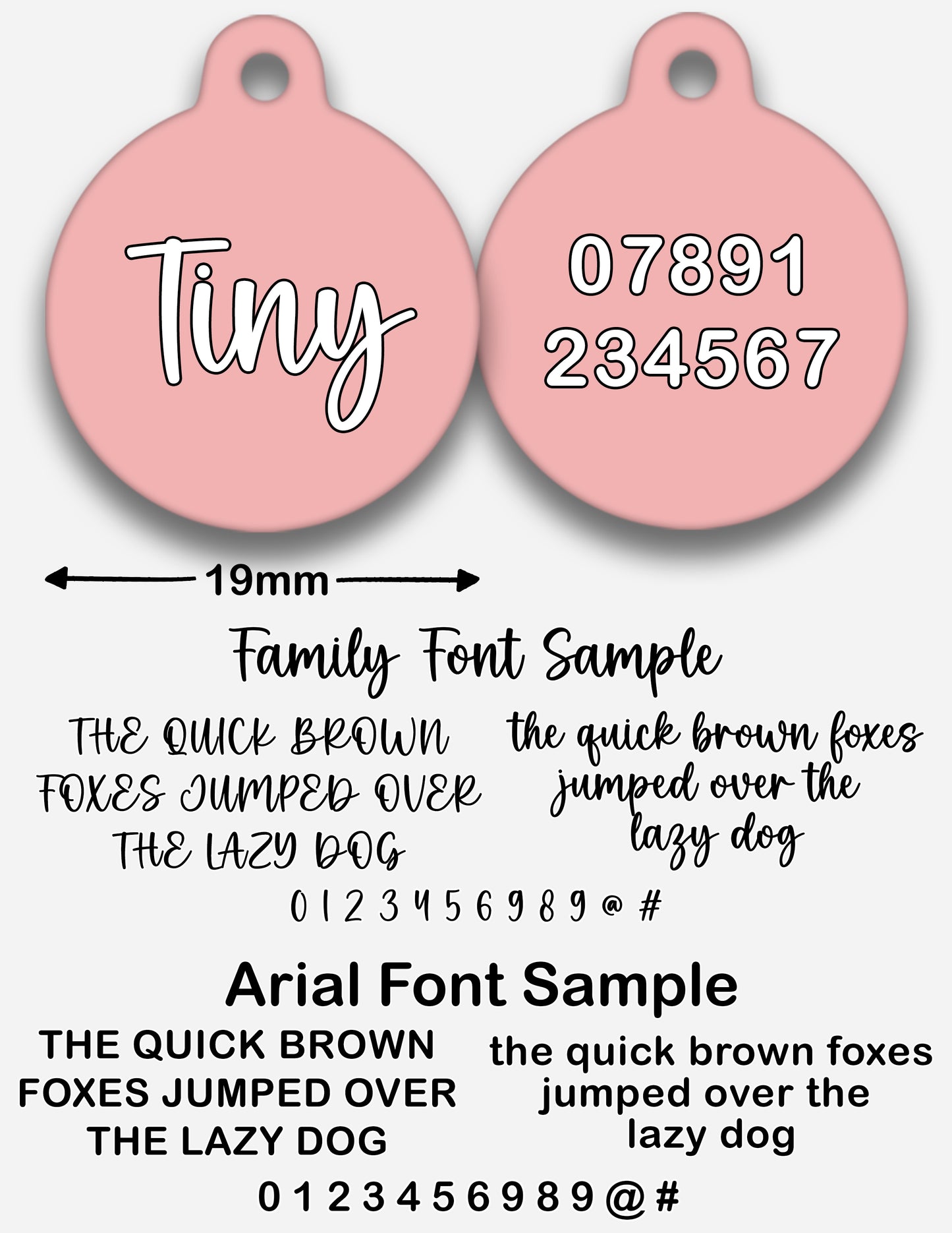 Blush Pink Plain Colour - Pet ID Tag
