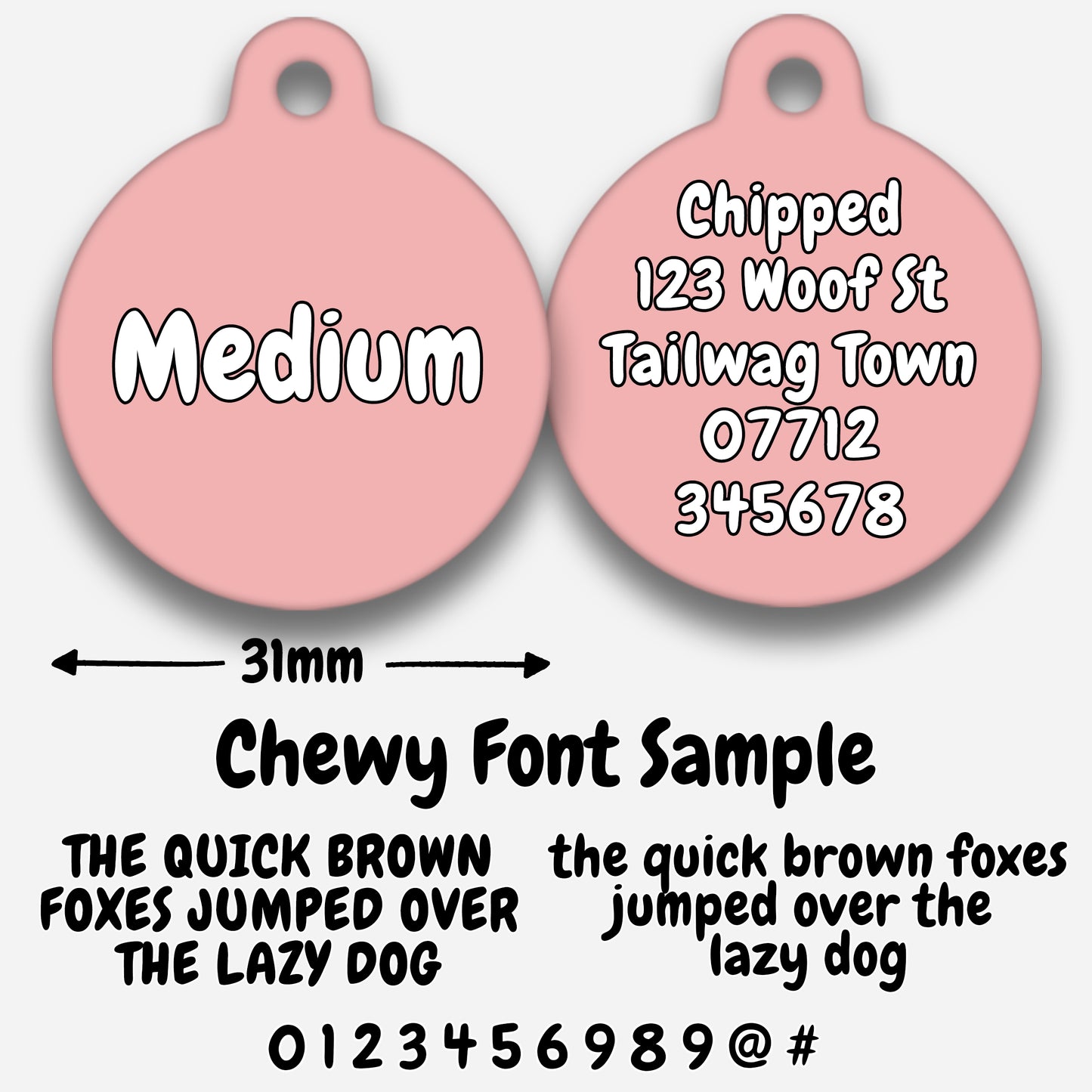 Blush Pink Plain Colour - Pet ID Tag