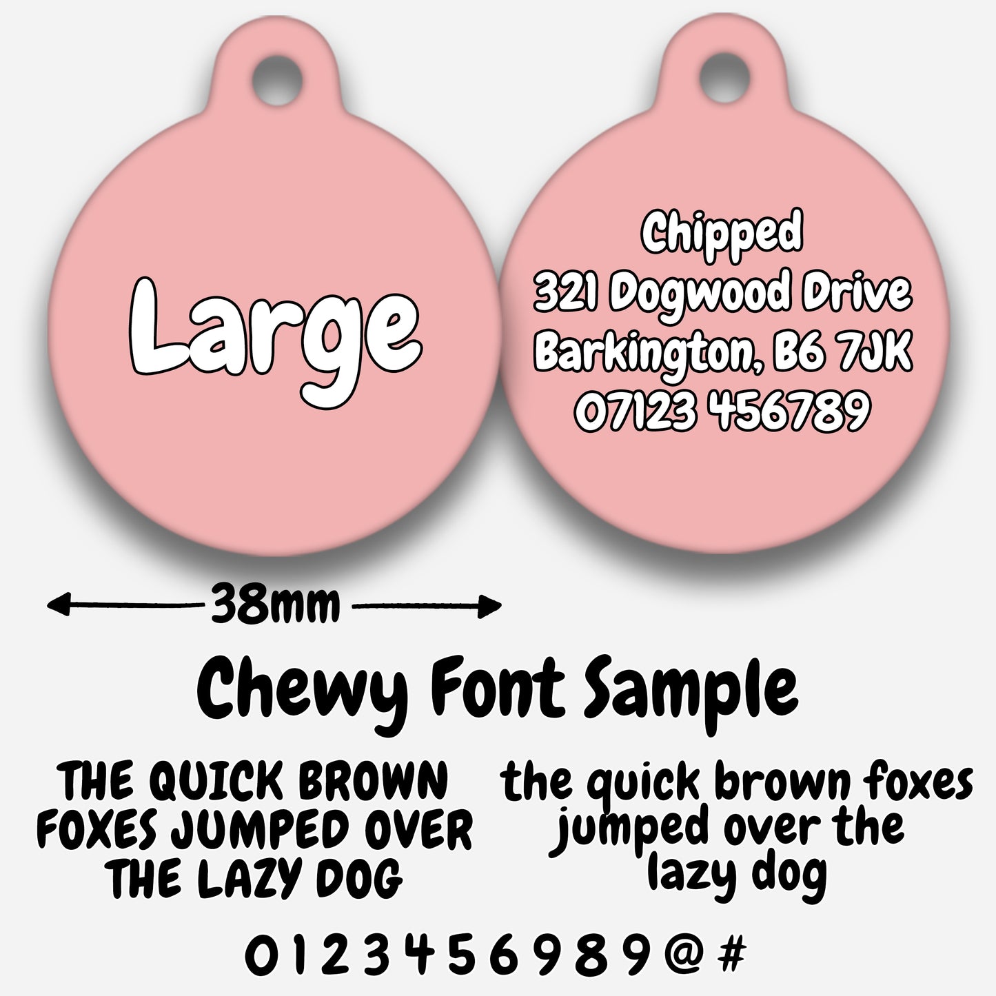 Blush Pink Plain Colour - Pet ID Tag