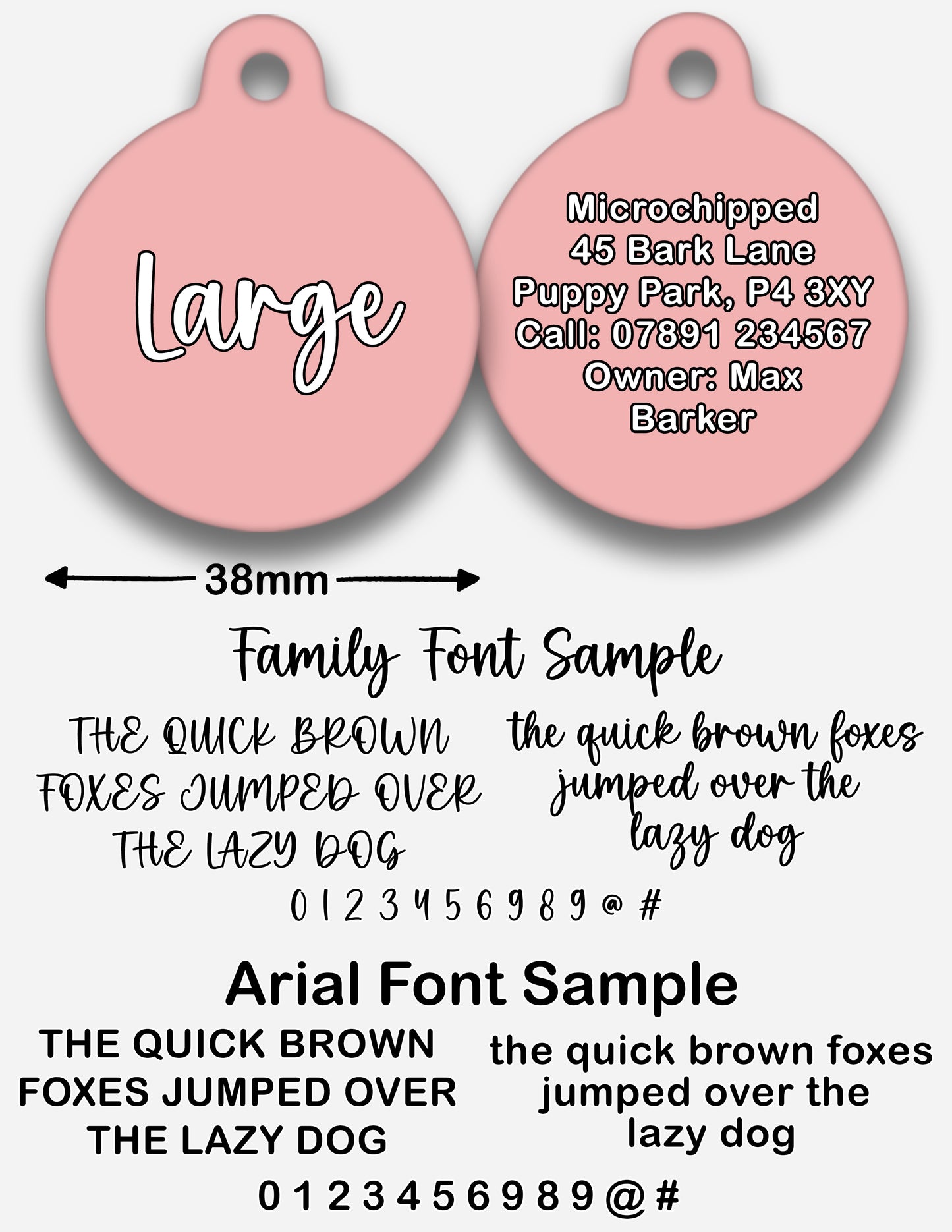 Blush Pink Plain Colour - Pet ID Tag