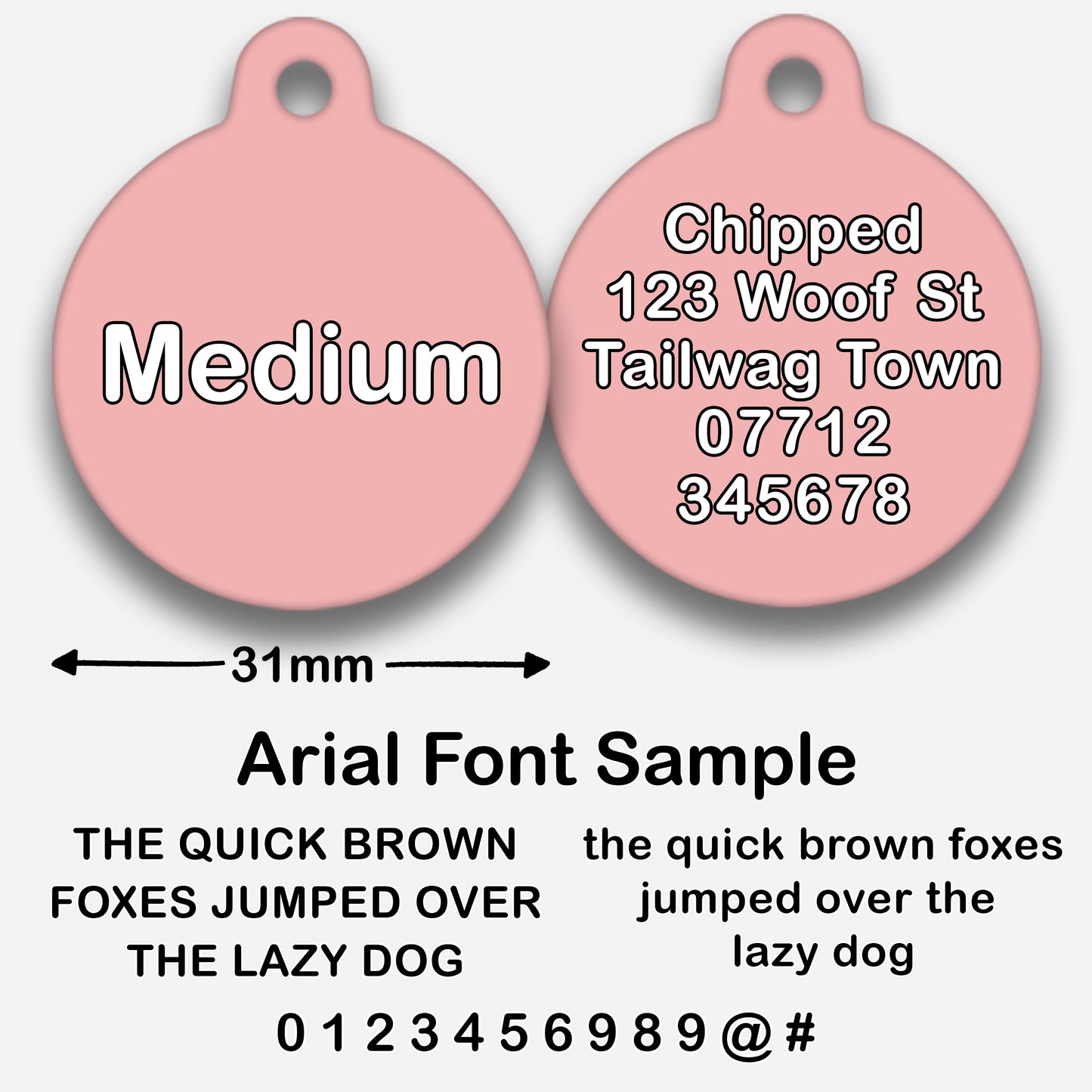 Blush Pink Plain Colour - Pet ID Tag