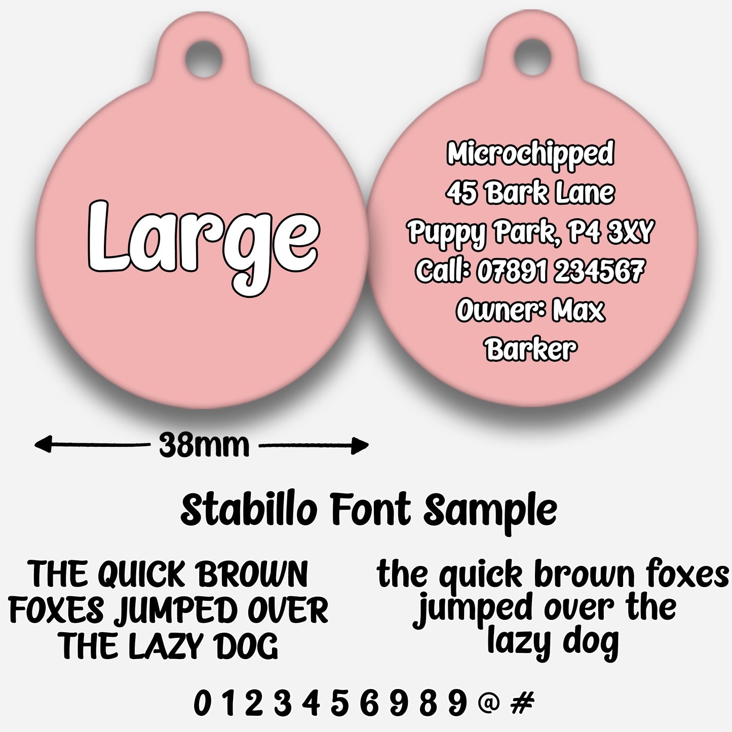 Blush Pink Plain Colour - Pet ID Tag