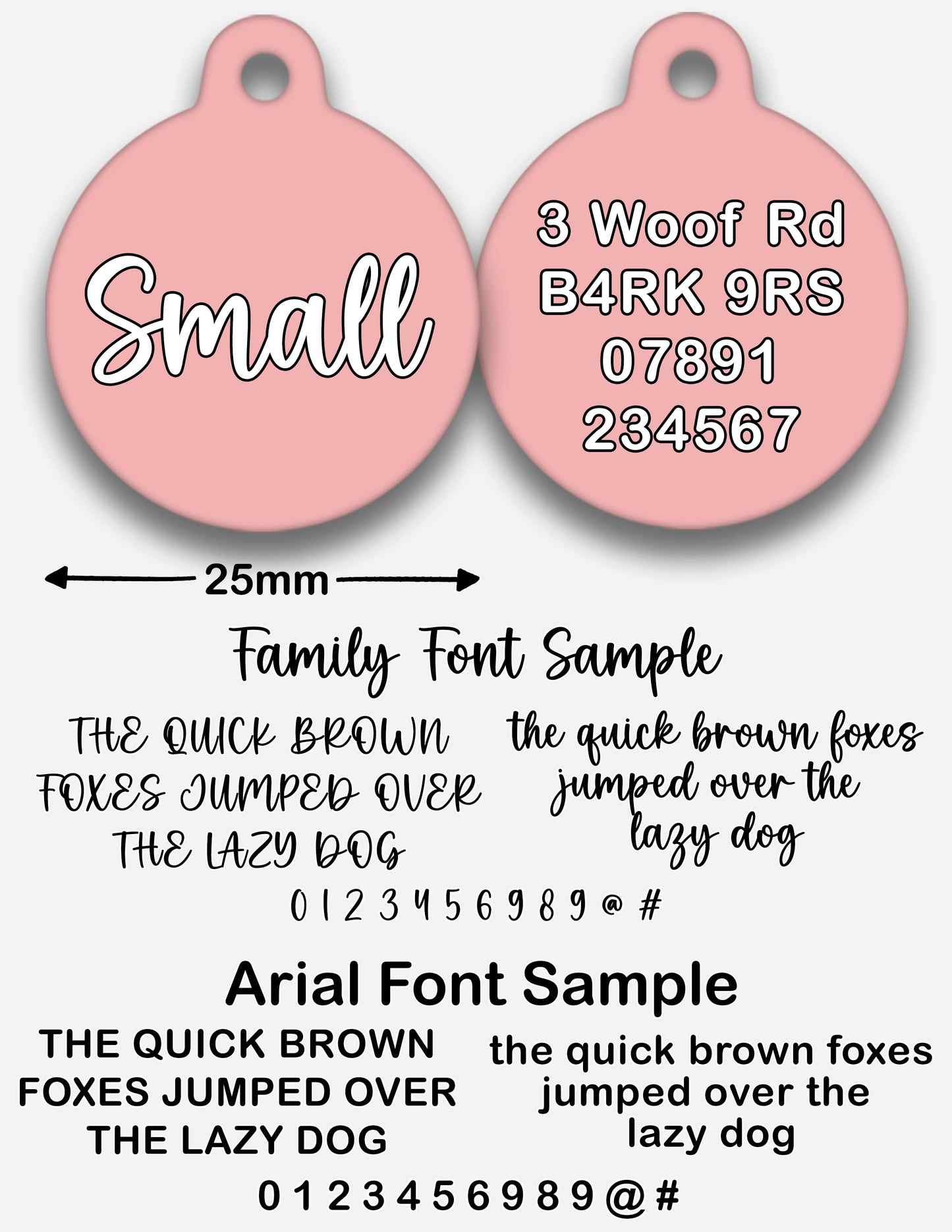 Blush Pink Plain Colour - Pet ID Tag
