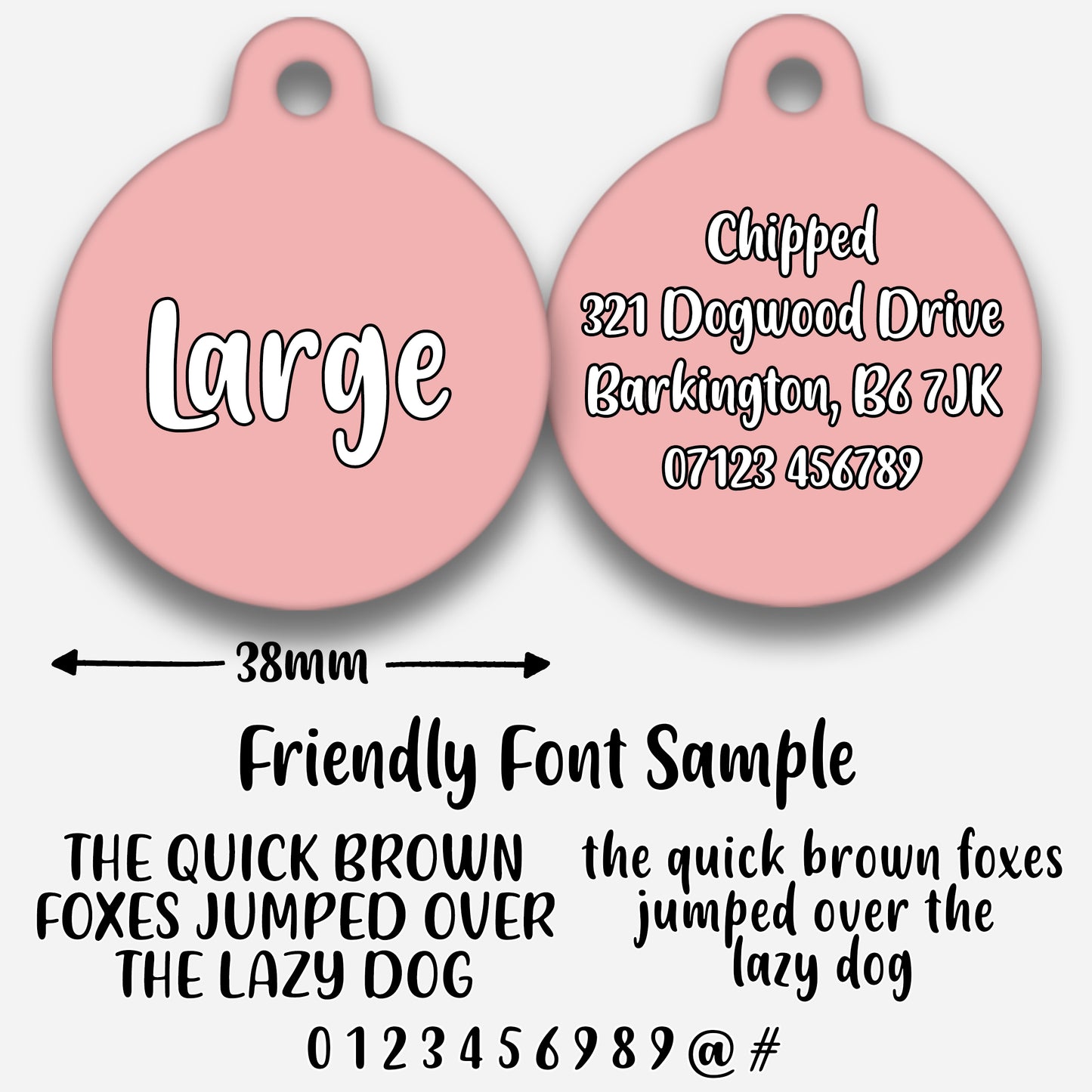 Blush Pink Plain Colour - Pet ID Tag