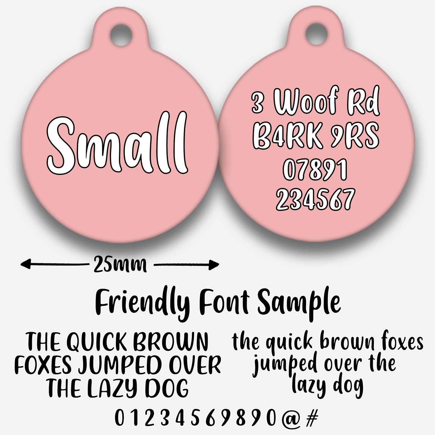 Blush Pink Plain Colour - Pet ID Tag