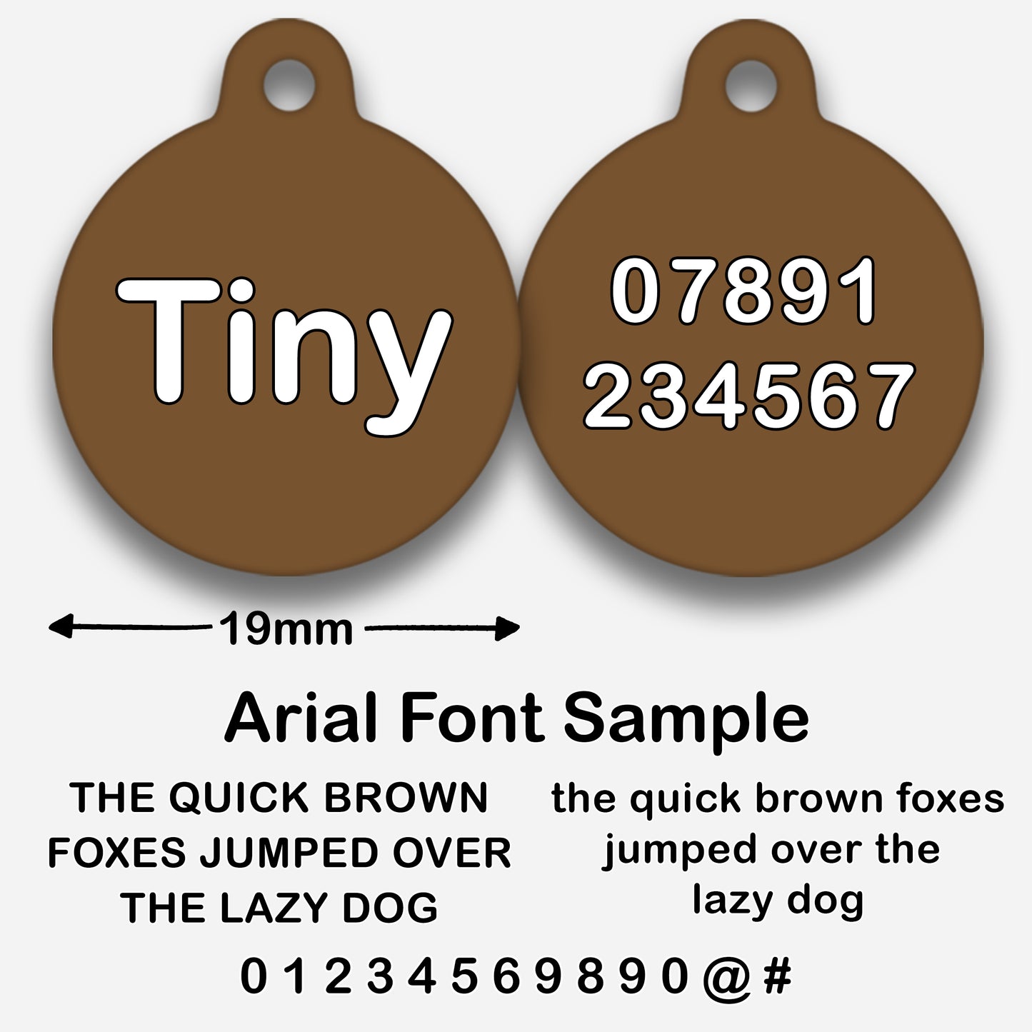 Chocolate Plain Colour - Pet ID Tag
