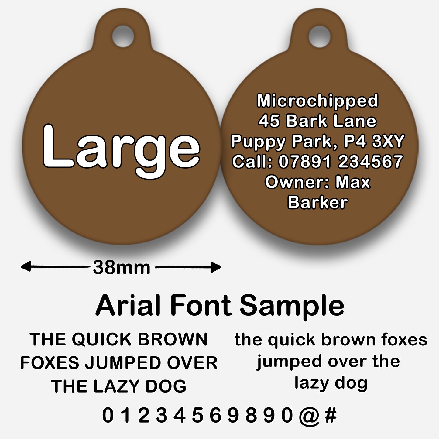 Chocolate Plain Colour - Pet ID Tag