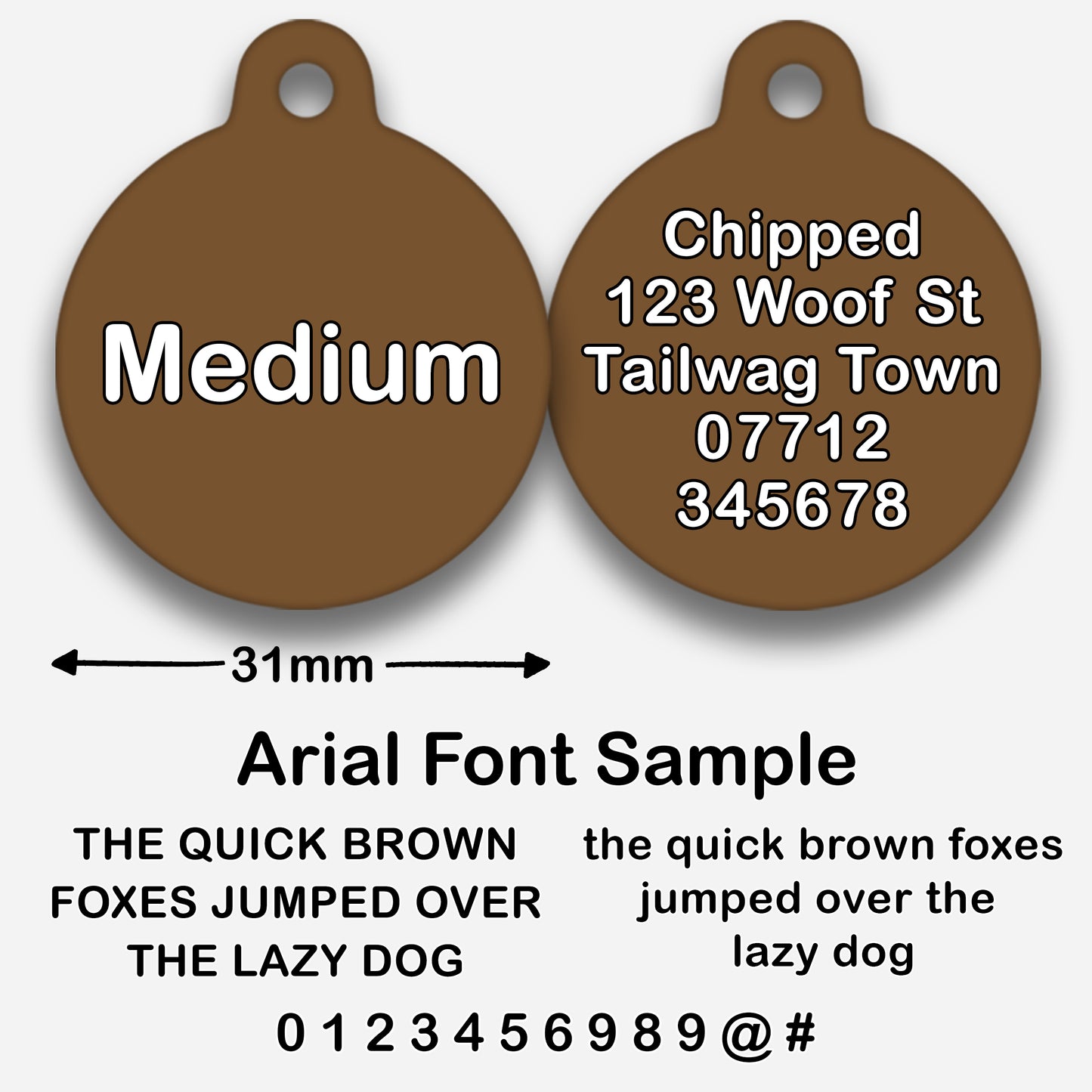 Chocolate Plain Colour - Pet ID Tag