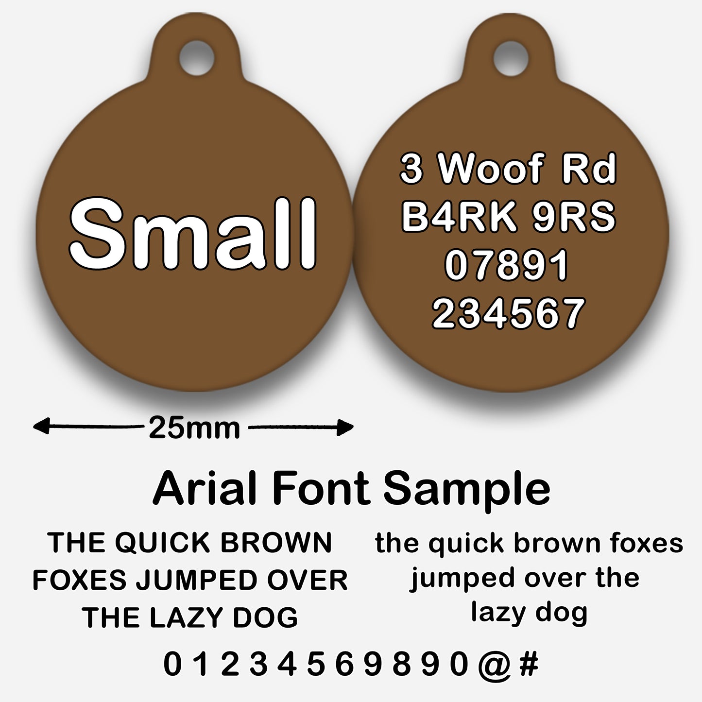 Chocolate Plain Colour - Pet ID Tag