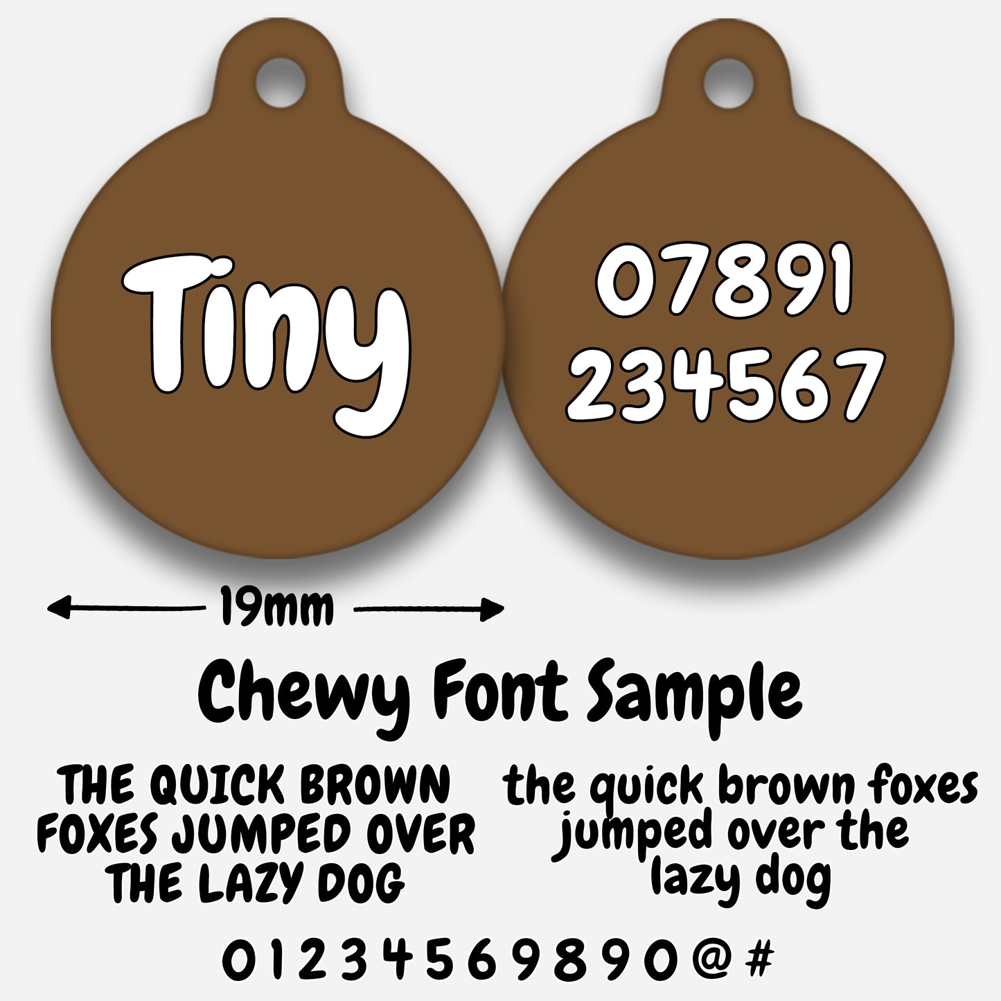 Chocolate Plain Colour - Pet ID Tag