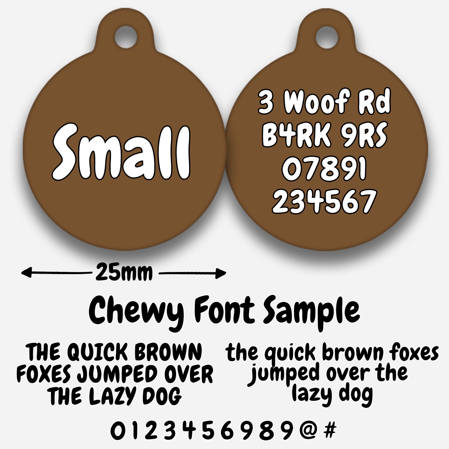 Chocolate Plain Colour - Pet ID Tag