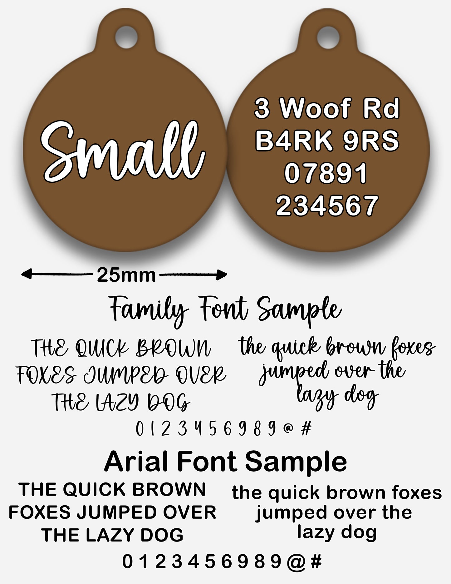 Chocolate Plain Colour - Pet ID Tag