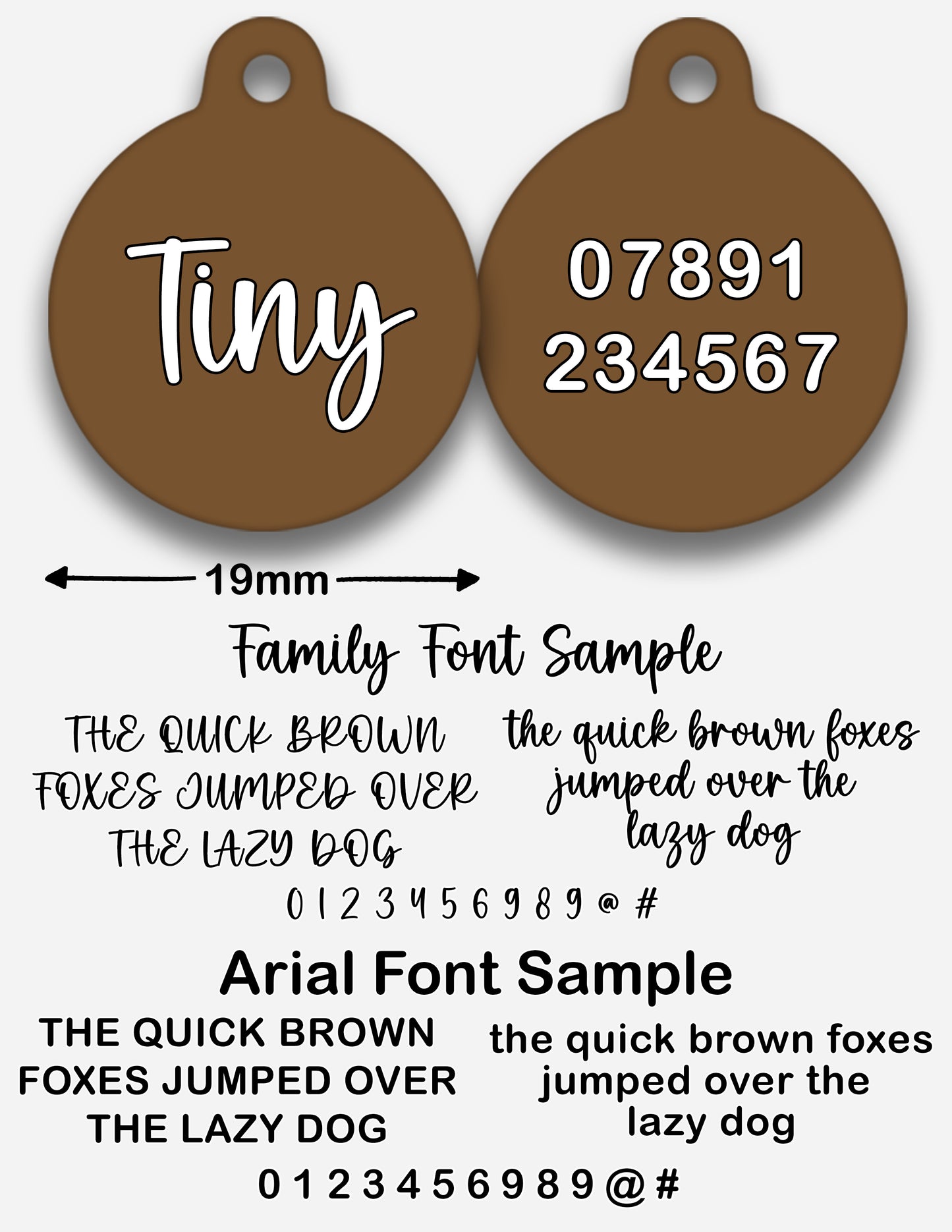 Chocolate Plain Colour - Pet ID Tag