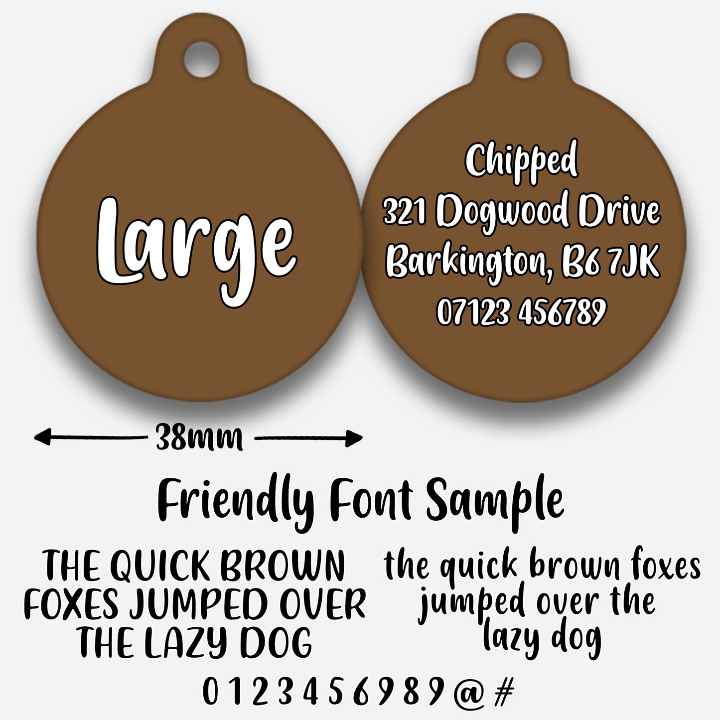 Chocolate Plain Colour - Pet ID Tag