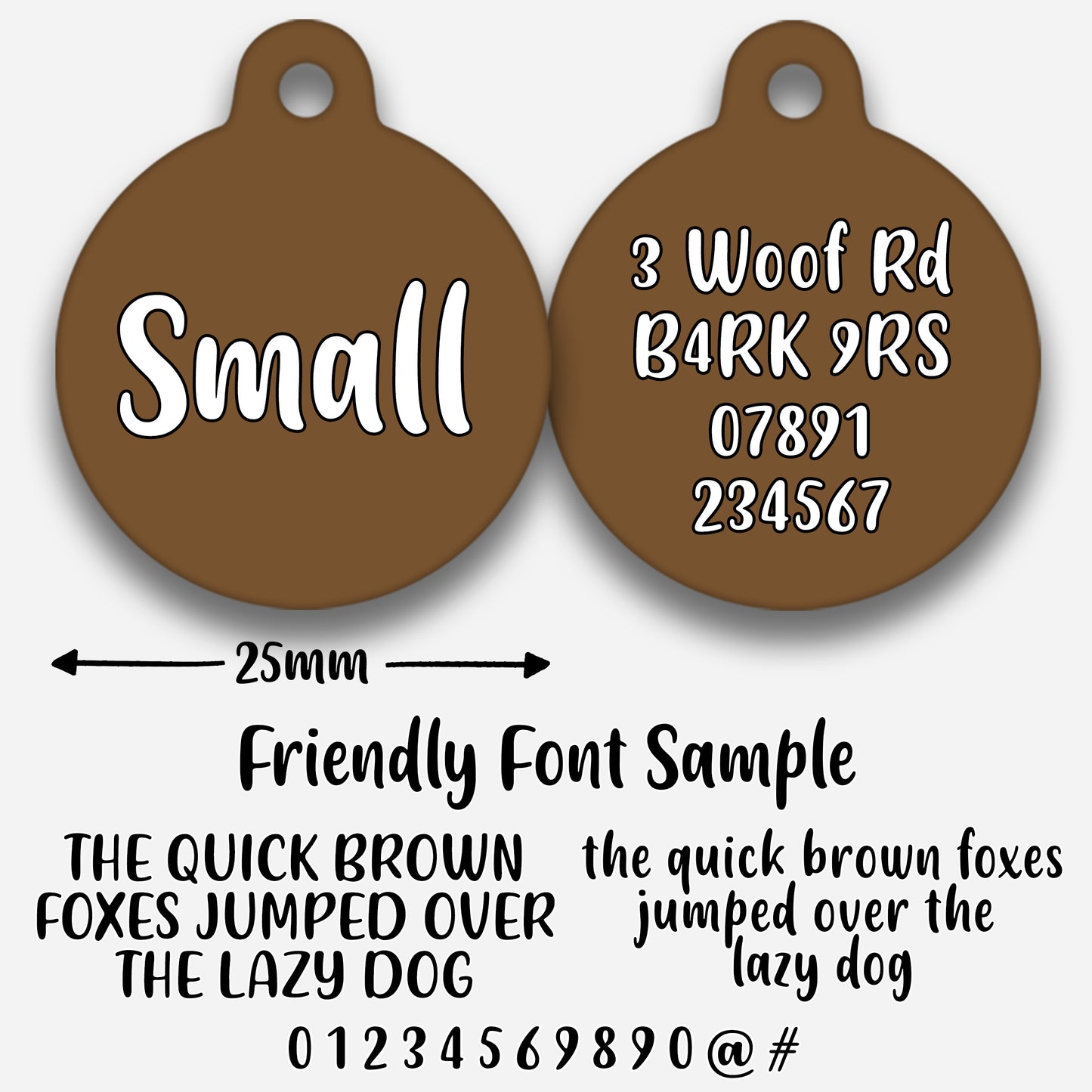Chocolate Plain Colour - Pet ID Tag