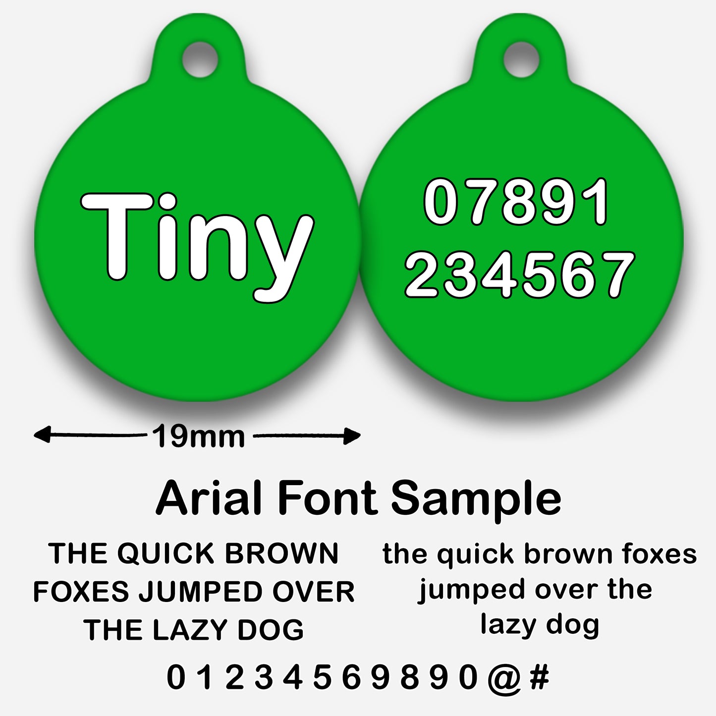 Green Plain Colour - Pet ID Tag