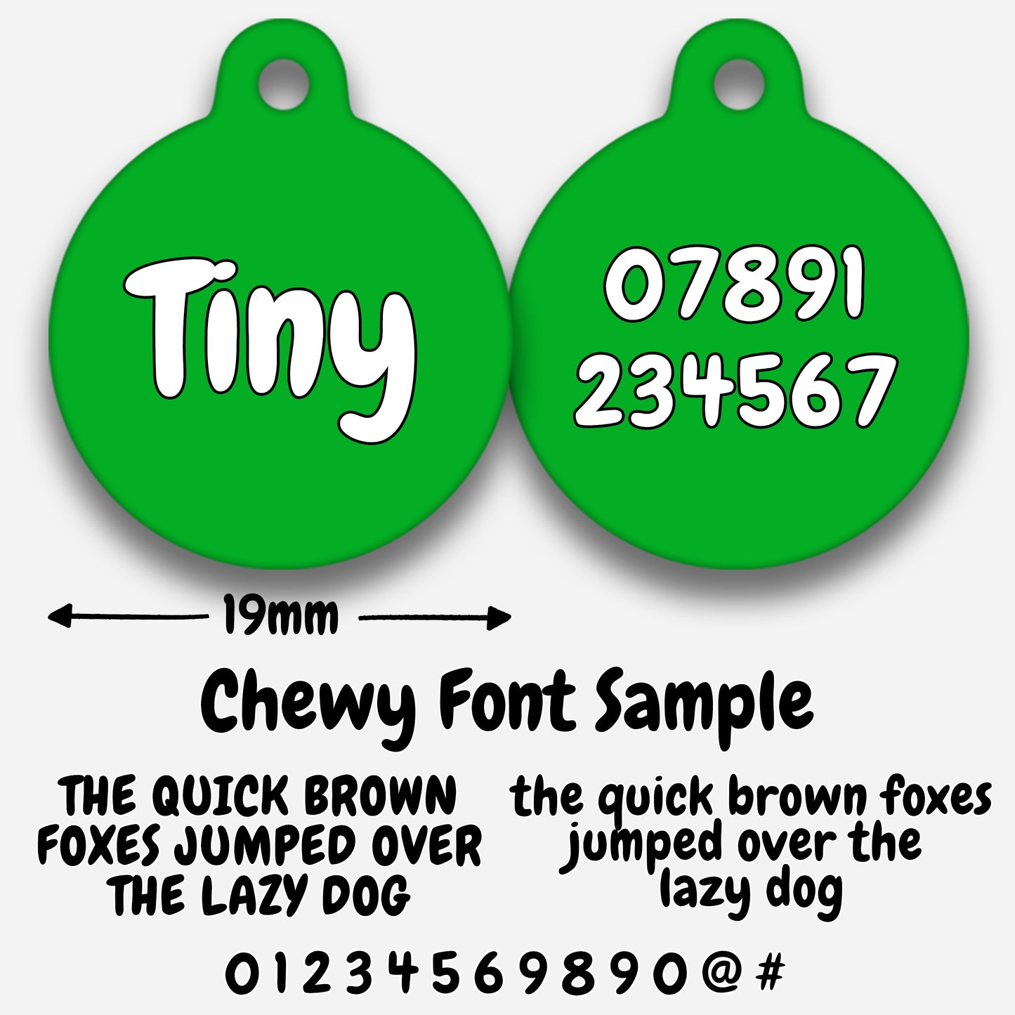 Green Plain Colour - Pet ID Tag