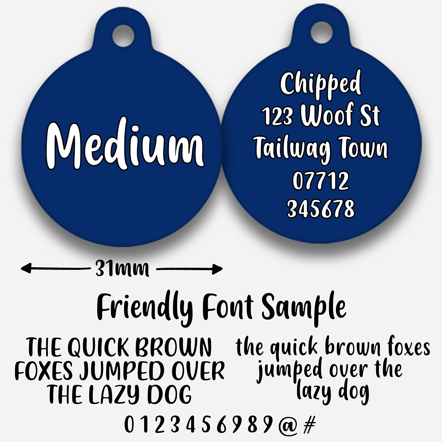 Navy - Pet ID Tag