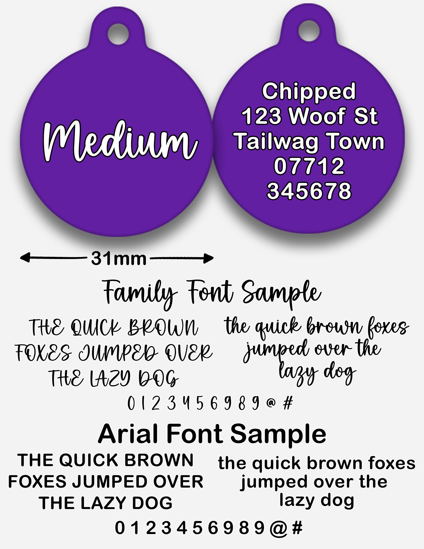 Purple - Pet ID Tag