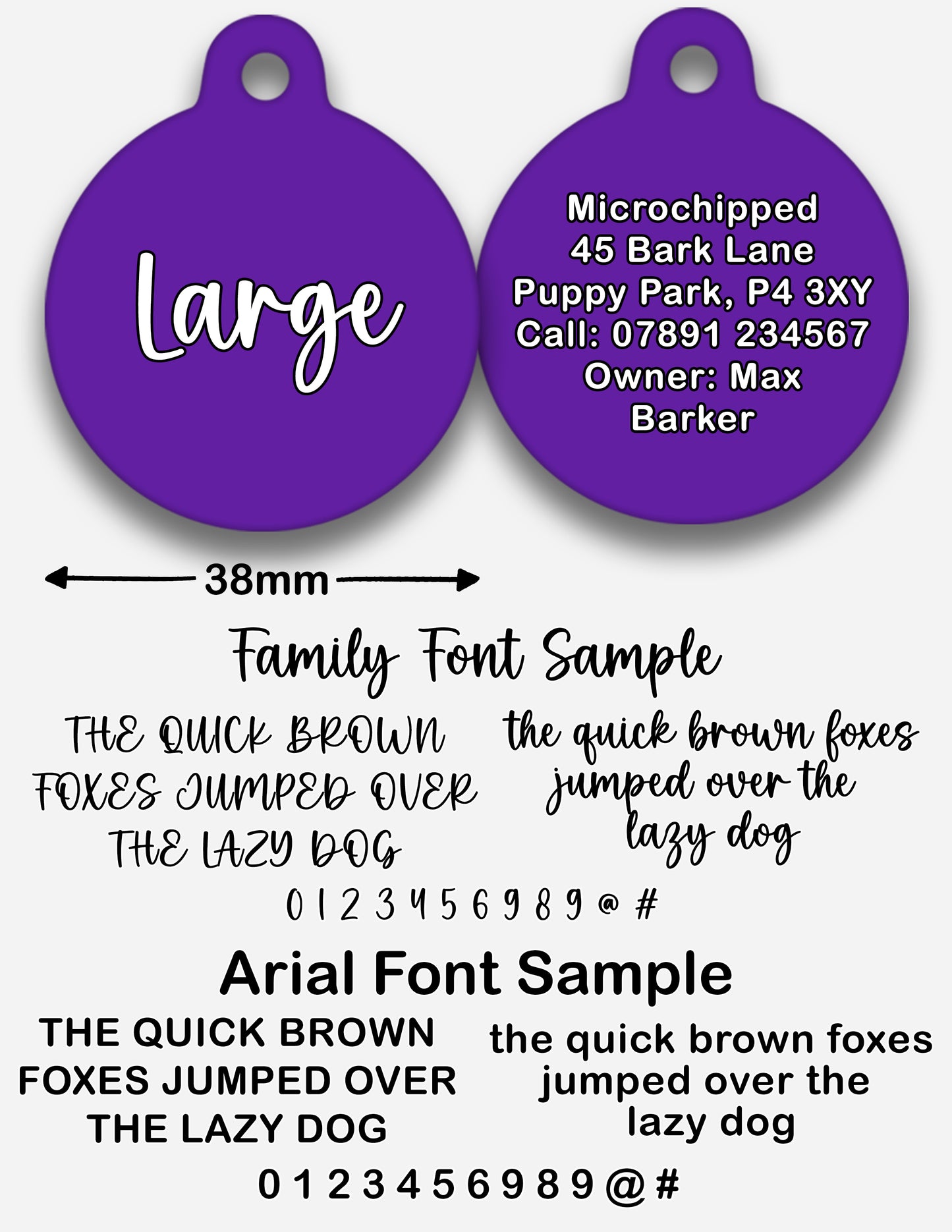 Purple - Pet ID Tag