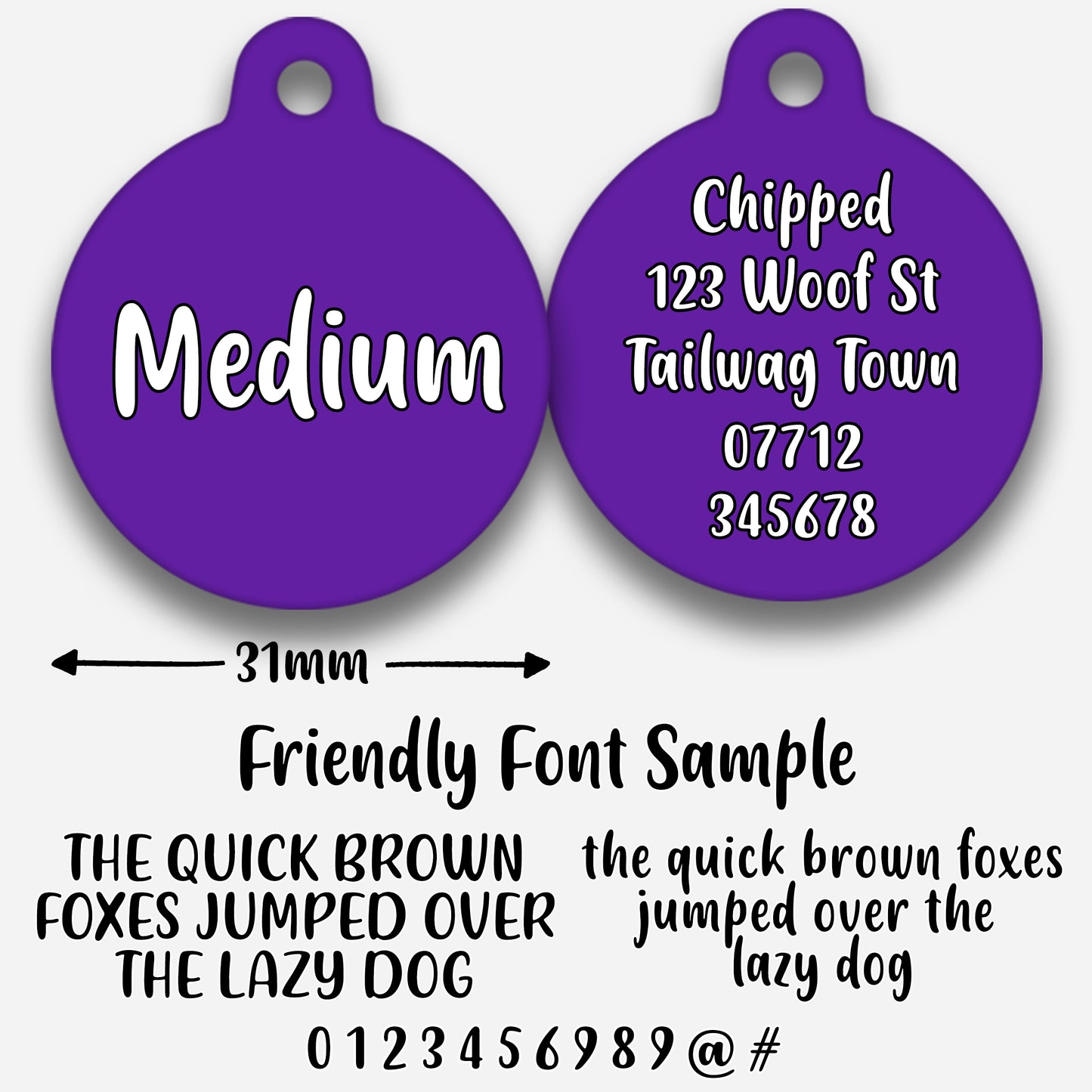 Purple - Pet ID Tag