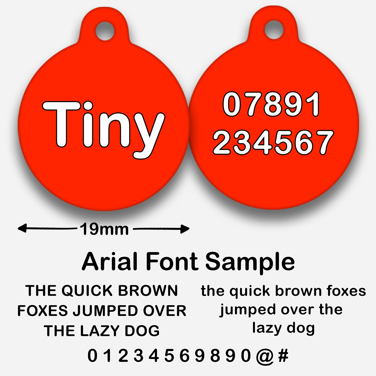 Red Plain Colour - Pet ID Tag