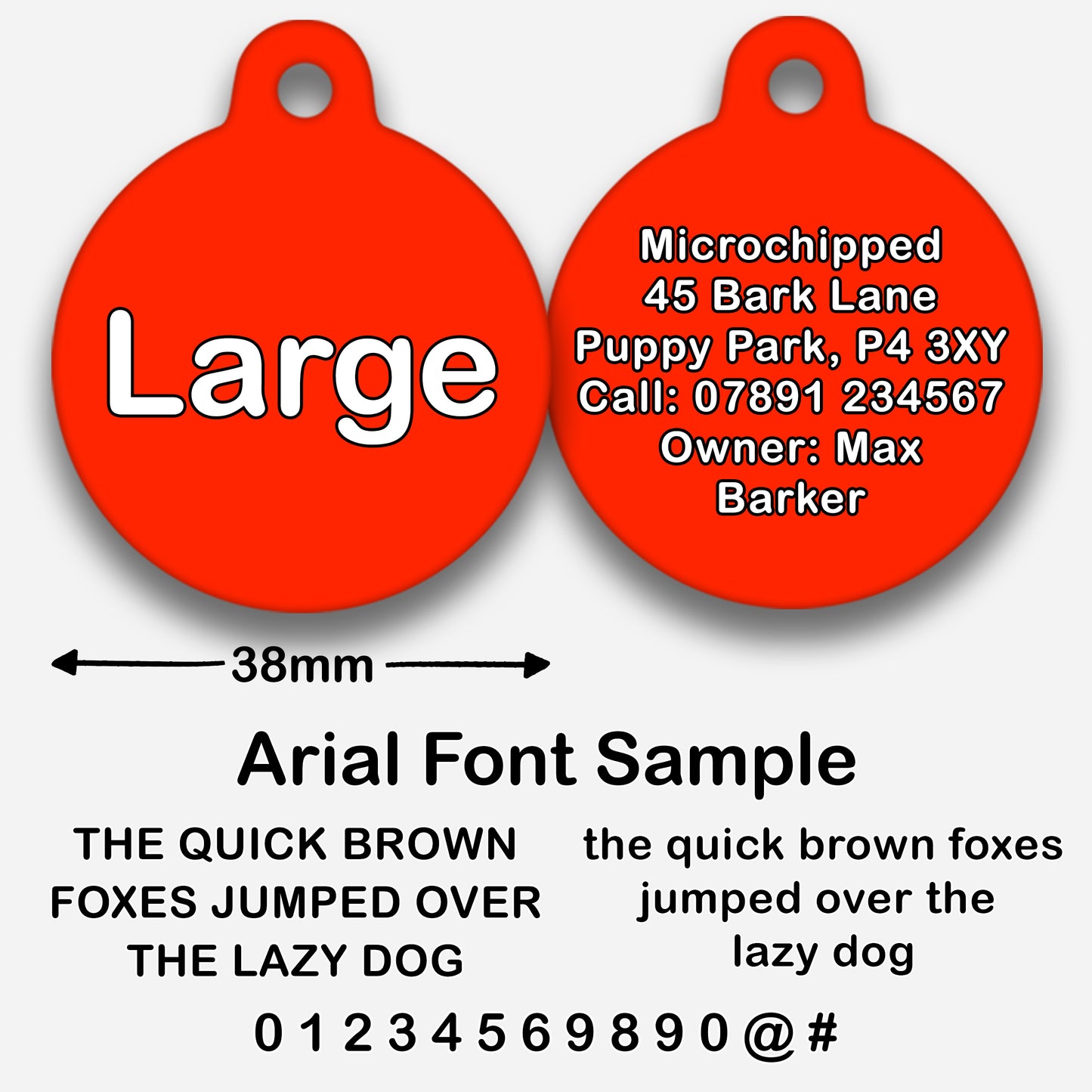 Red Plain Colour - Pet ID Tag