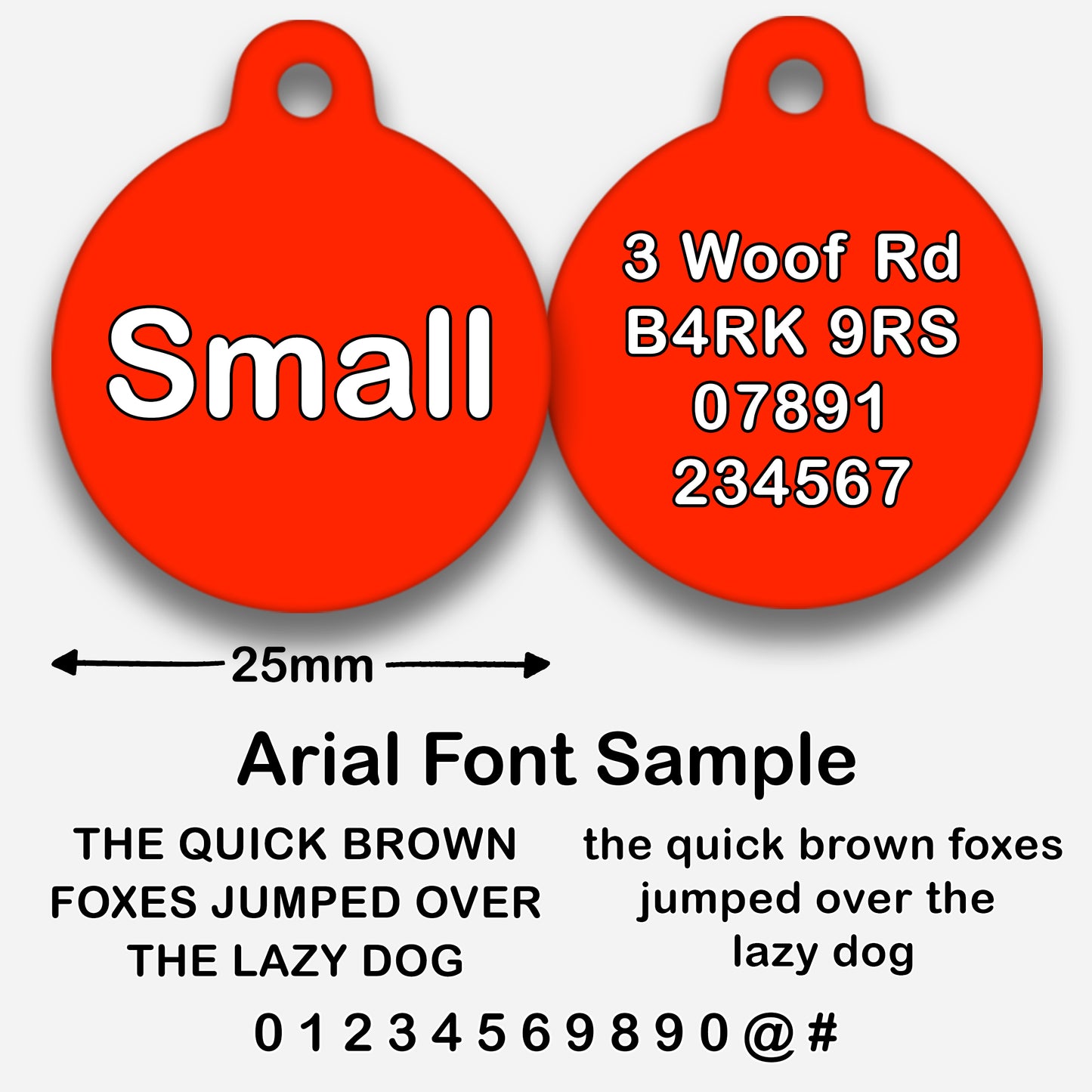 Red Plain Colour - Pet ID Tag
