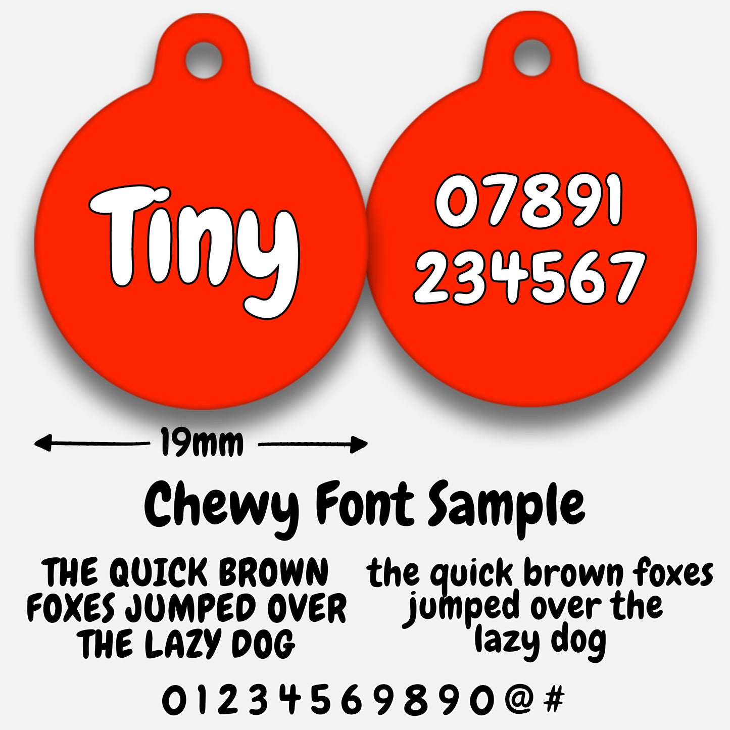 Red Plain Colour - Pet ID Tag