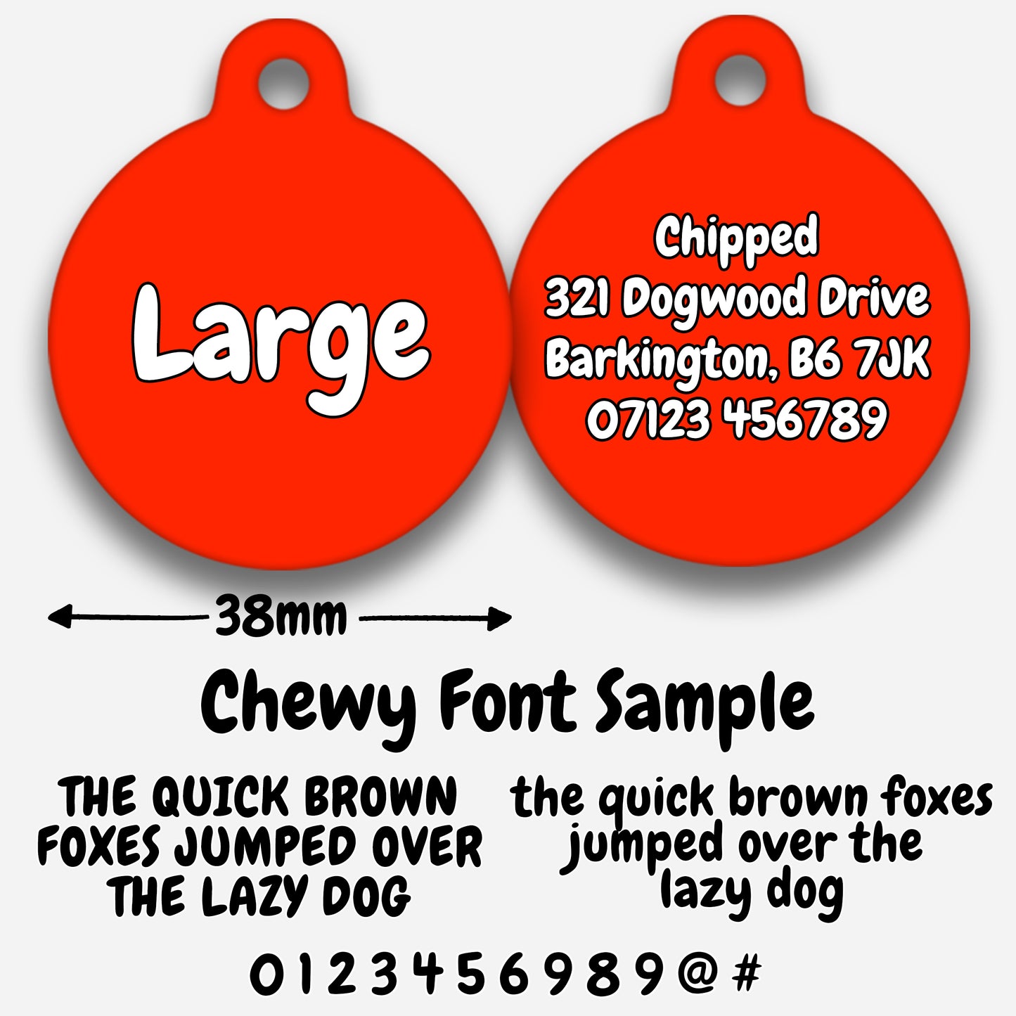 Red Plain Colour - Pet ID Tag