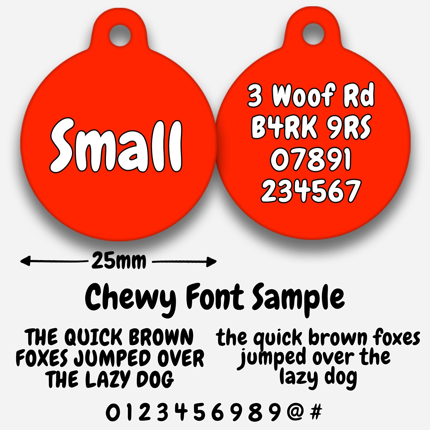 Red Plain Colour - Pet ID Tag