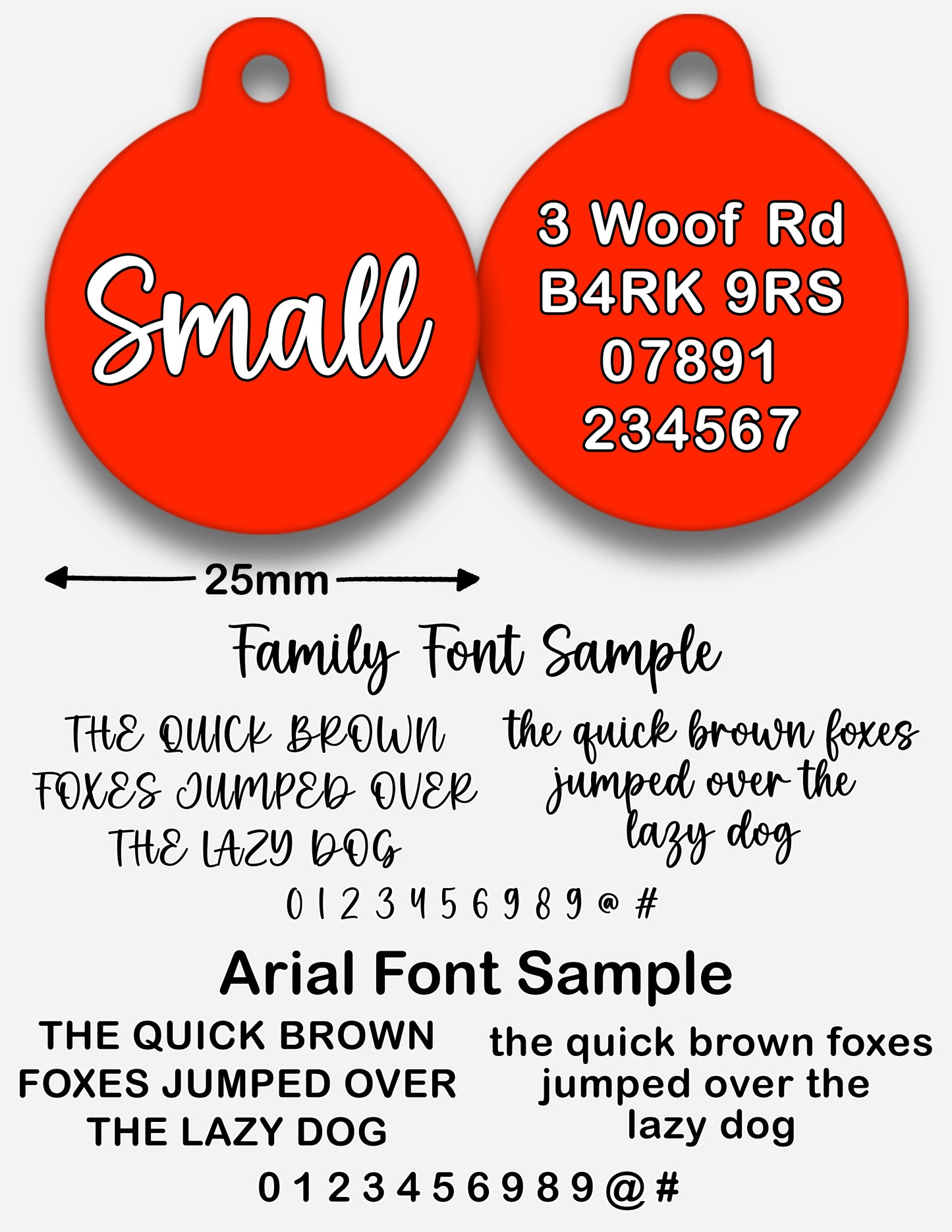 Red Plain Colour - Pet ID Tag